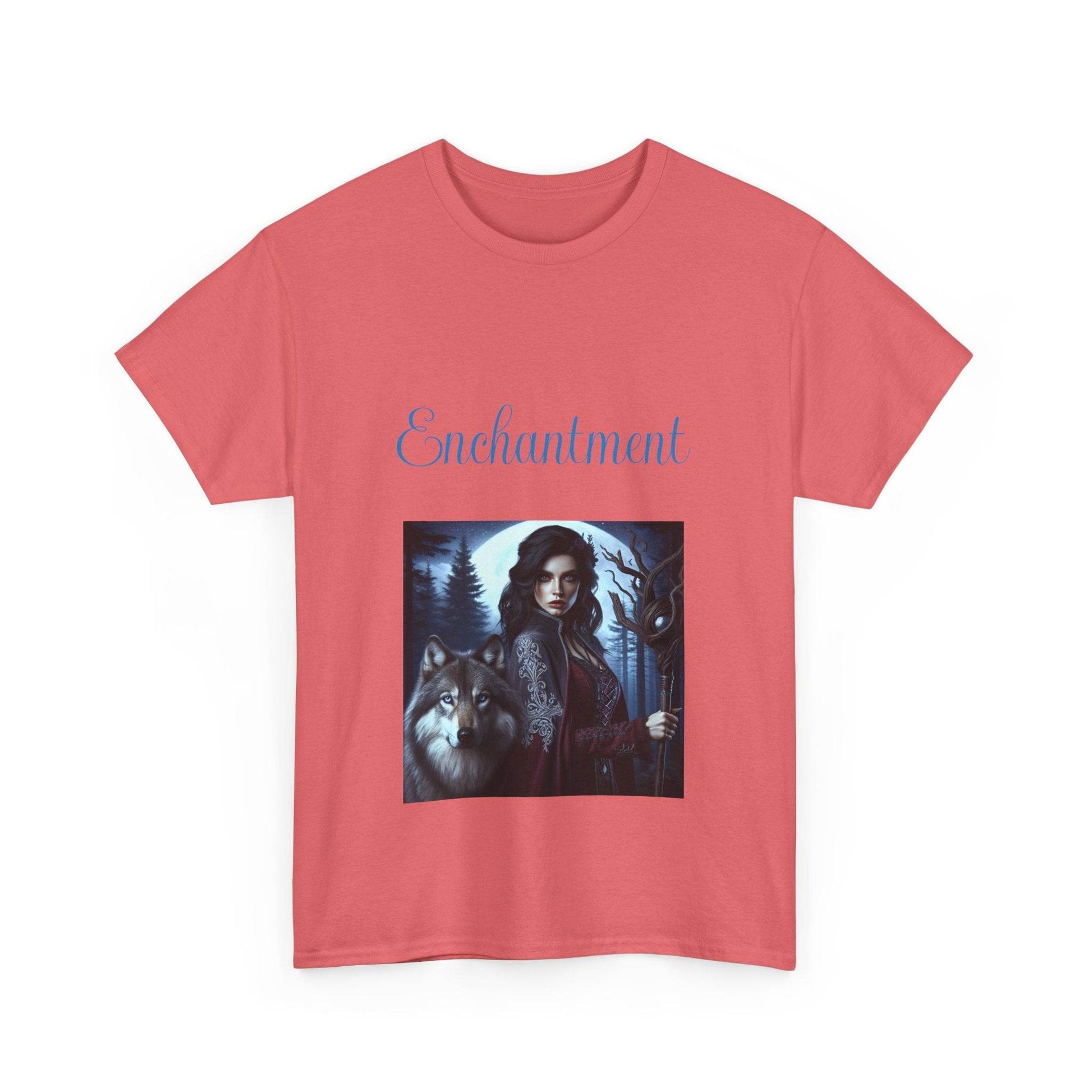 Enchanting Wolf Witch Unisex Heavy Cotton Tee - The Dreamer's Bookshop.