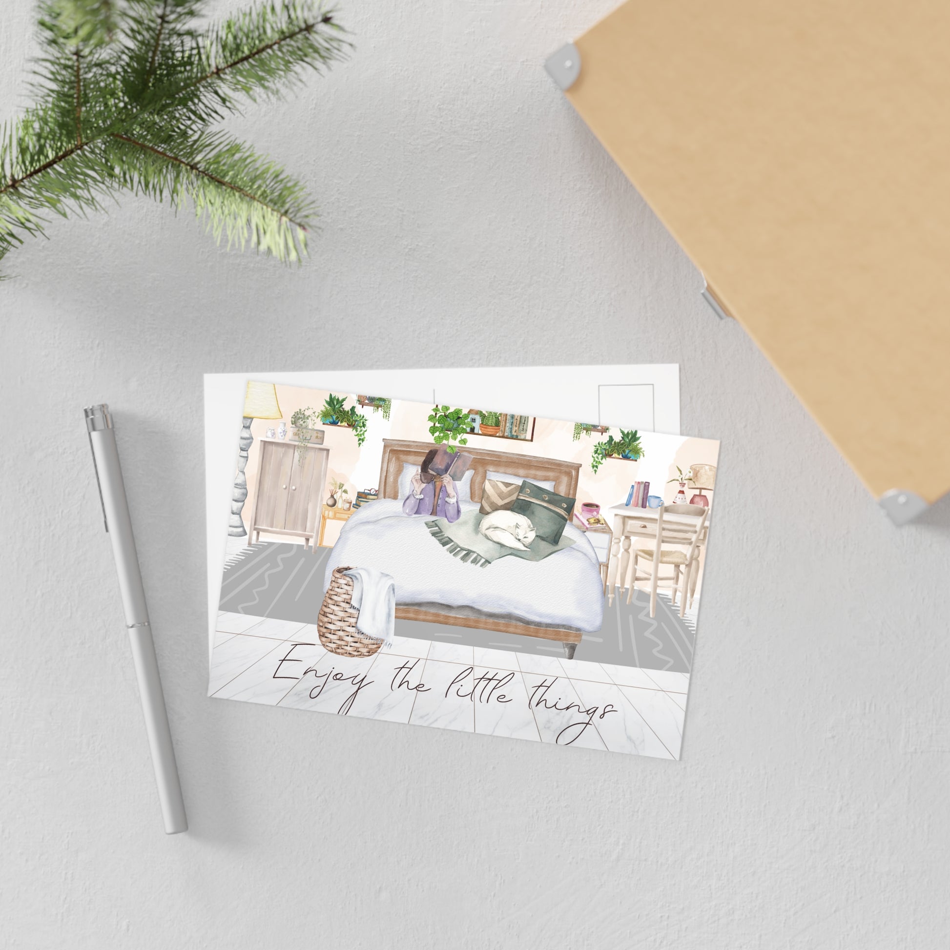 The Dreamer's Bookshop "Bedroom" Enjoy the Little Things Card - The Dreamer's Bookshop.
