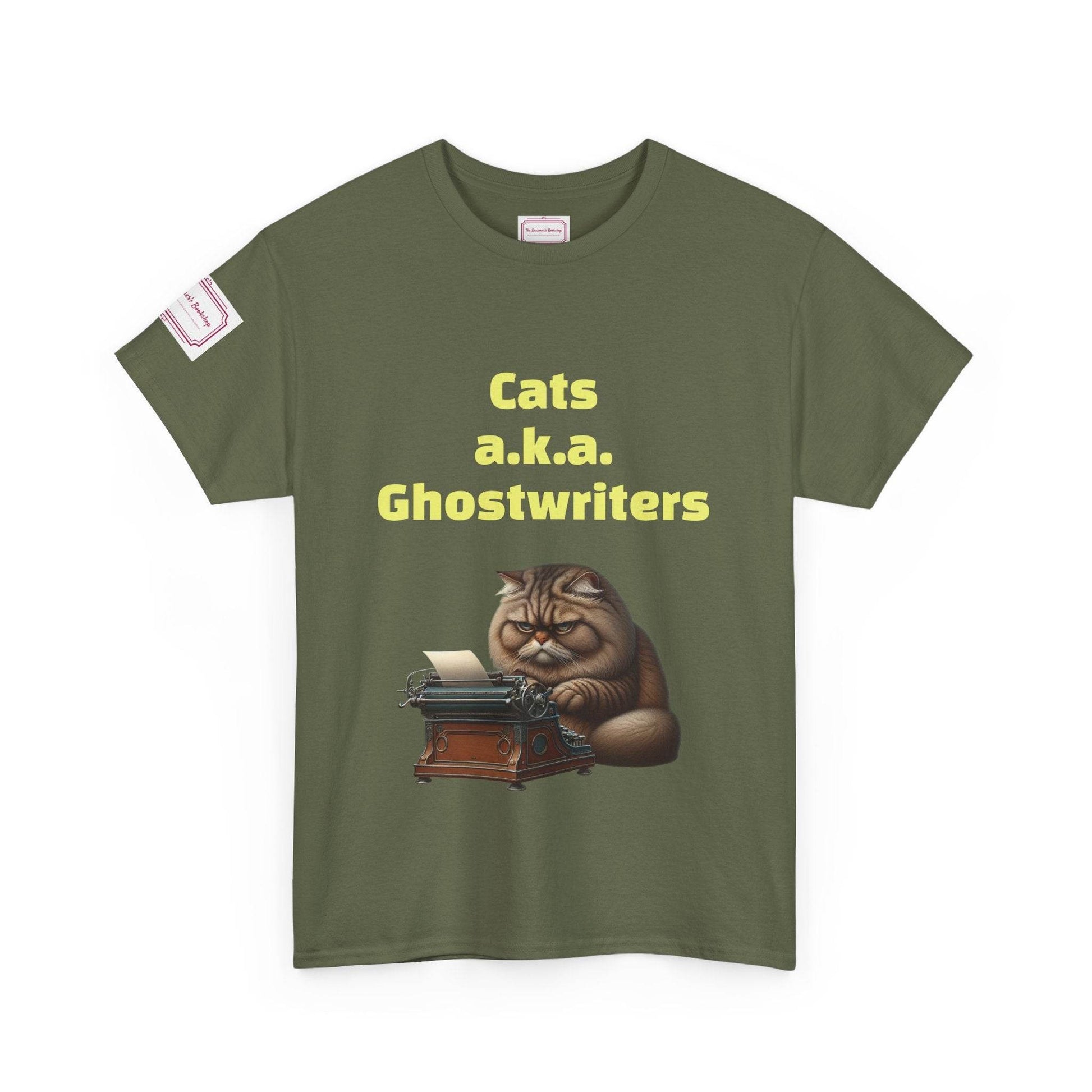 Cats Ghostwriters - Unisex Heavy Cotton Tee - Perfect for Book Lovers - The Dreamer's Bookshop.