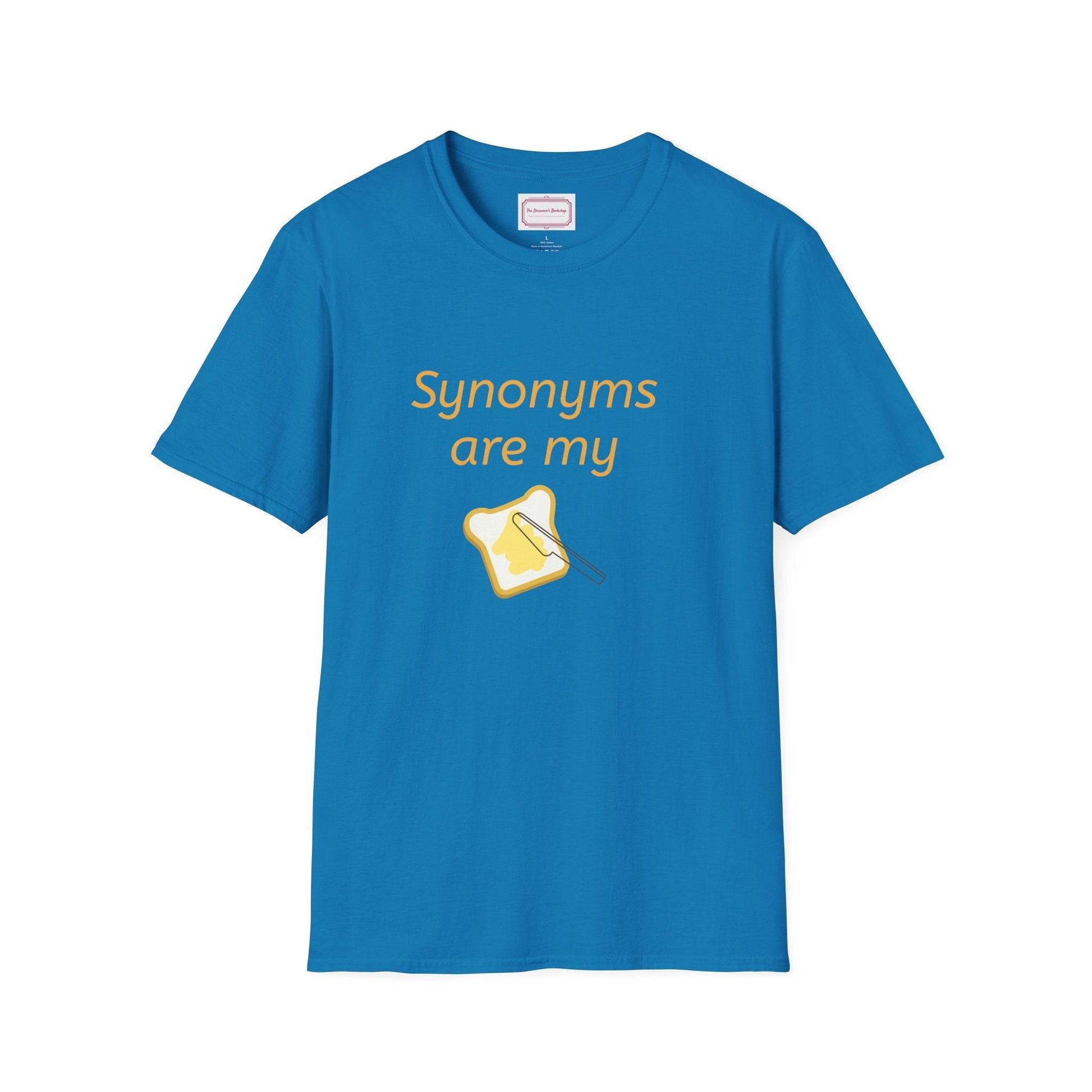 Synonyms Are My Jam Unisex Softstyle T-Shirt - Perfect Gift for Word Lovers - The Dreamer's Bookshop.