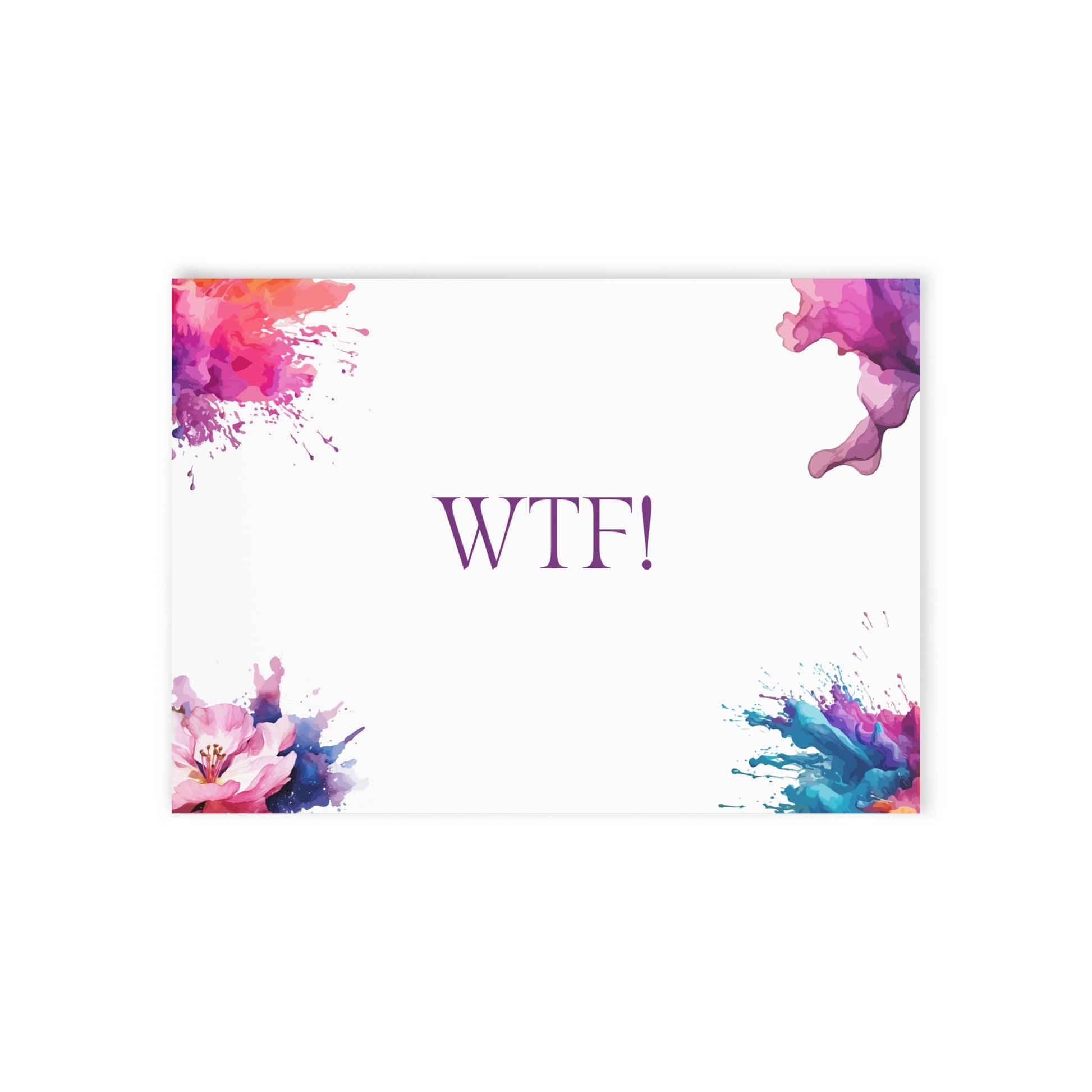 Watercolor Art Exclamation Card "WTF" Joyful Print - The Dreamer's Bookshop.