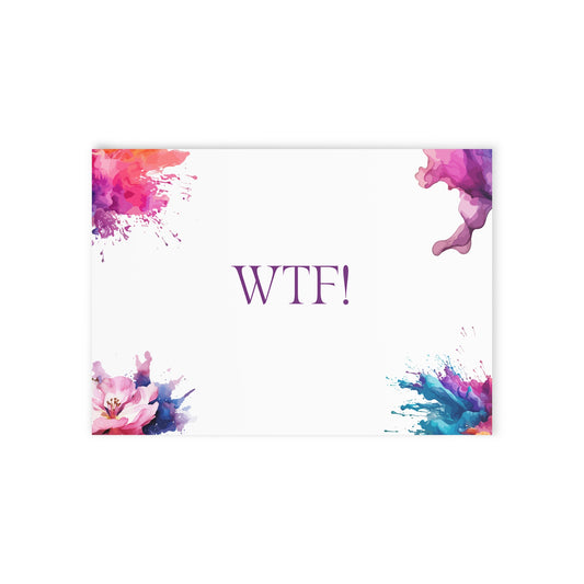 Watercolor Art Exclamation Card "WTF" Joyful Print - The Dreamer's Bookshop.