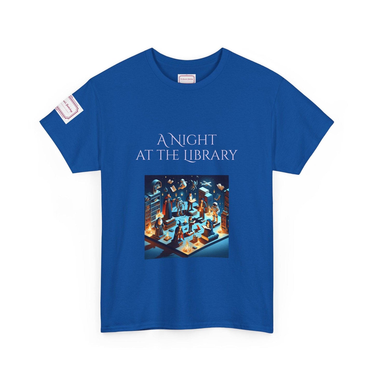 Night at the Library - Unisex Heavy Cotton Tee - Perfect for Book Lovers - The Dreamer's Bookshop.
