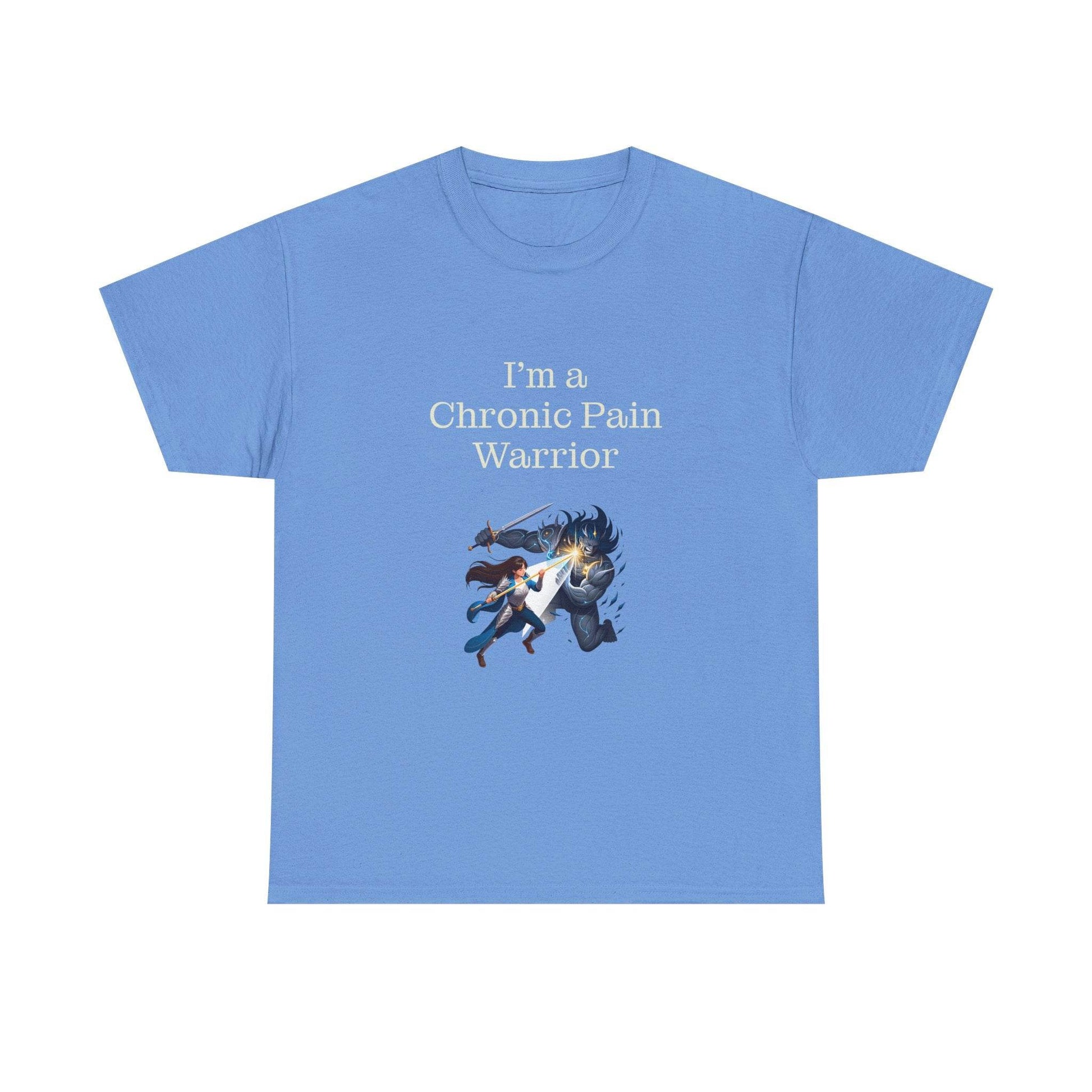 Chronic Pain Warrior Unisex Heavy Cotton Tee - Inspirational Battle T-Shirt - The Dreamer's Bookshop.