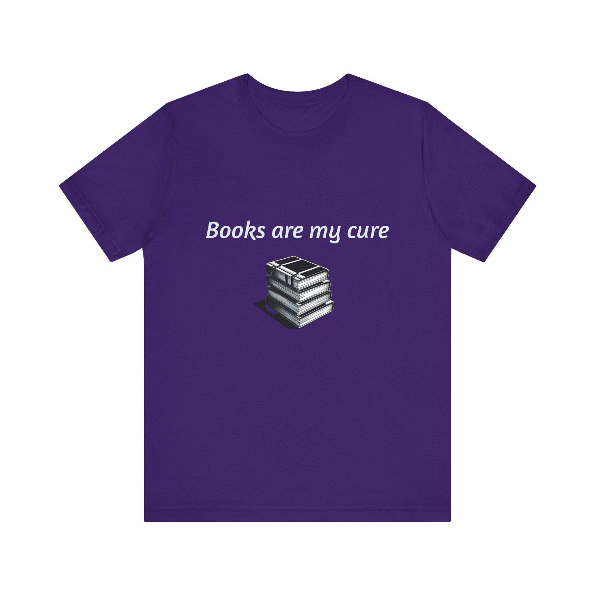 Inspirational Unisex Short Sleeve Tee - Books are my cure - The Dreamer's Bookshop.