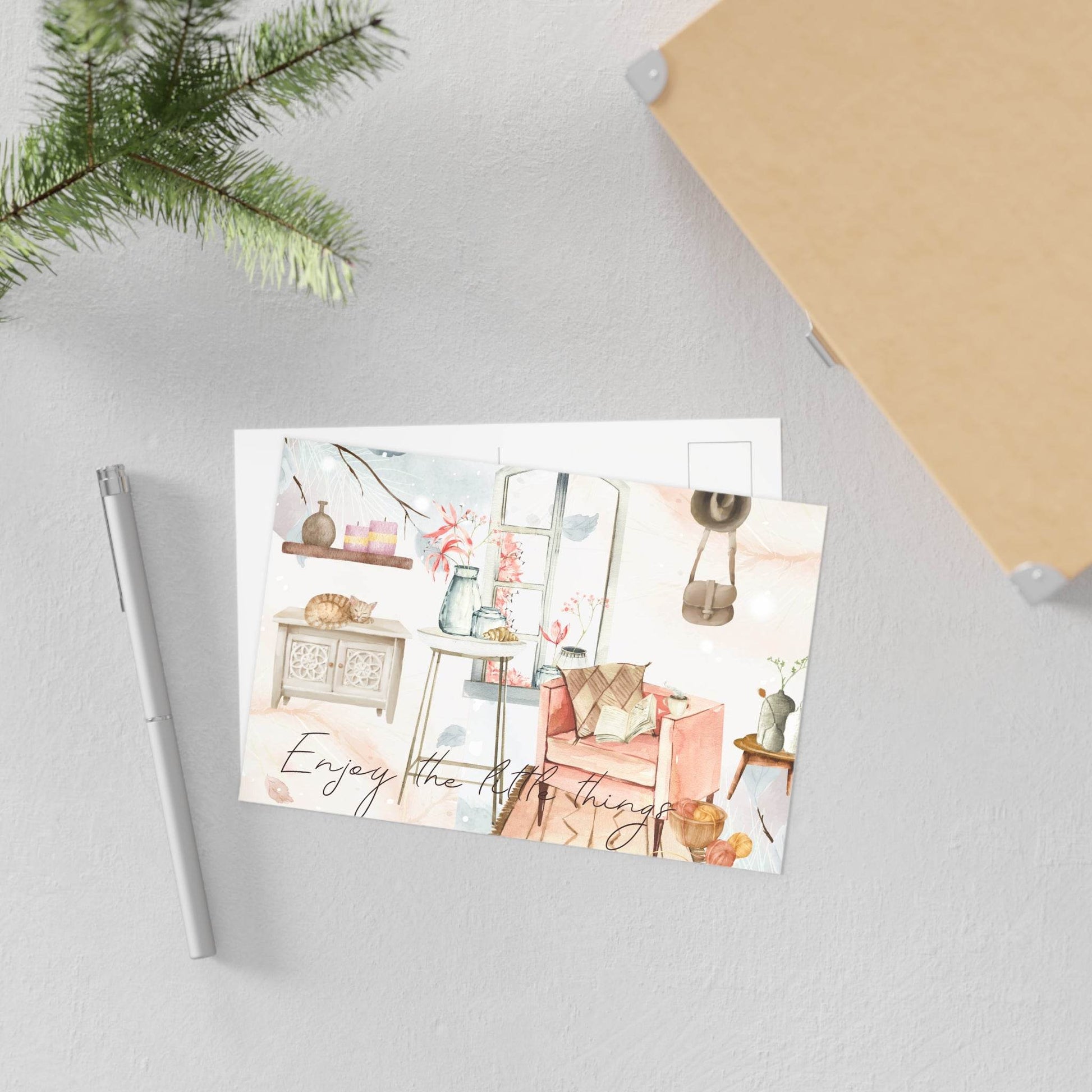 The Dreamer's Bookshop "Living room" Enjoy the Little Things Card - The Dreamer's Bookshop.