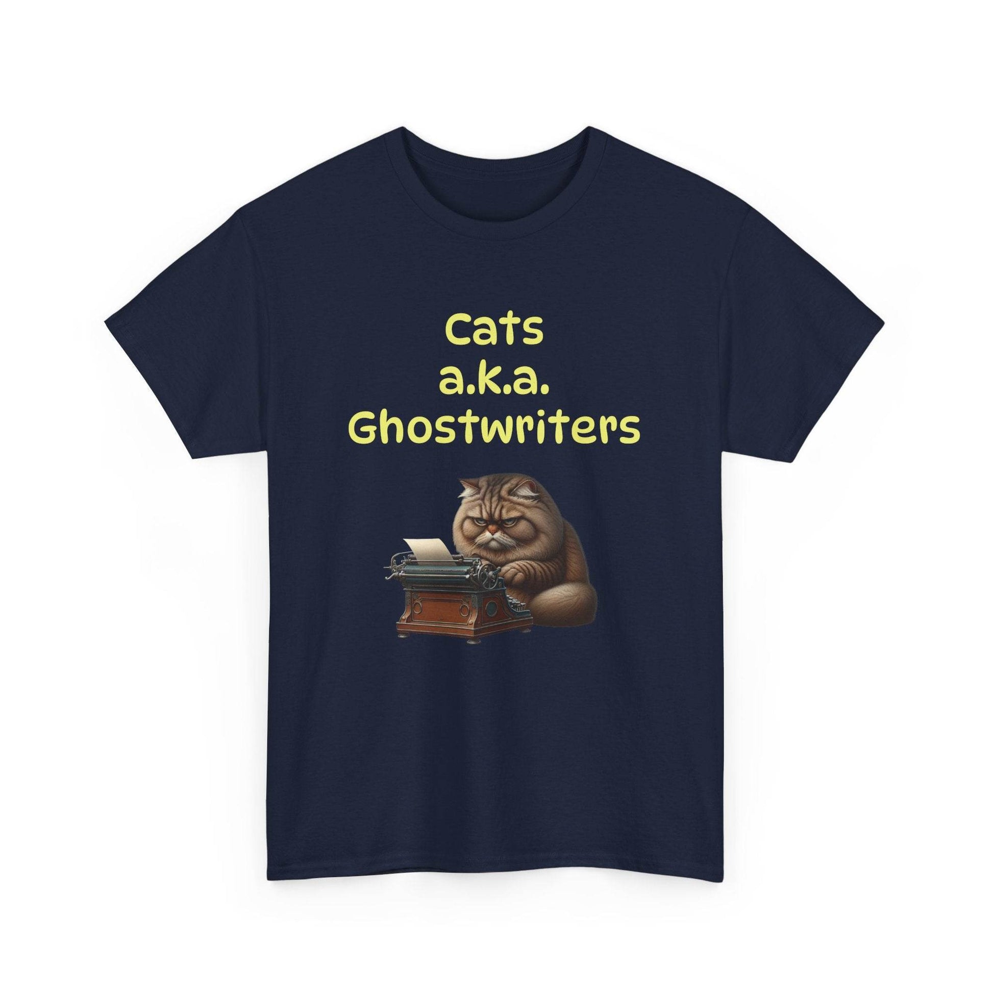 Cats Ghostwriters - A Unisex Heavy Cotton Tee - Perfect Gift for Book Lovers - The Dreamer's Bookshop.