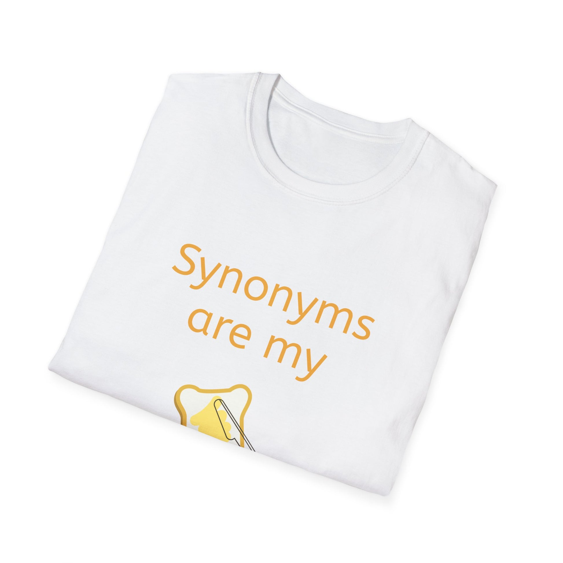 Unisex Softstyle T-Shirt - "Synonyms are my Jam" for Language Lovers - The Dreamer's Bookshop.