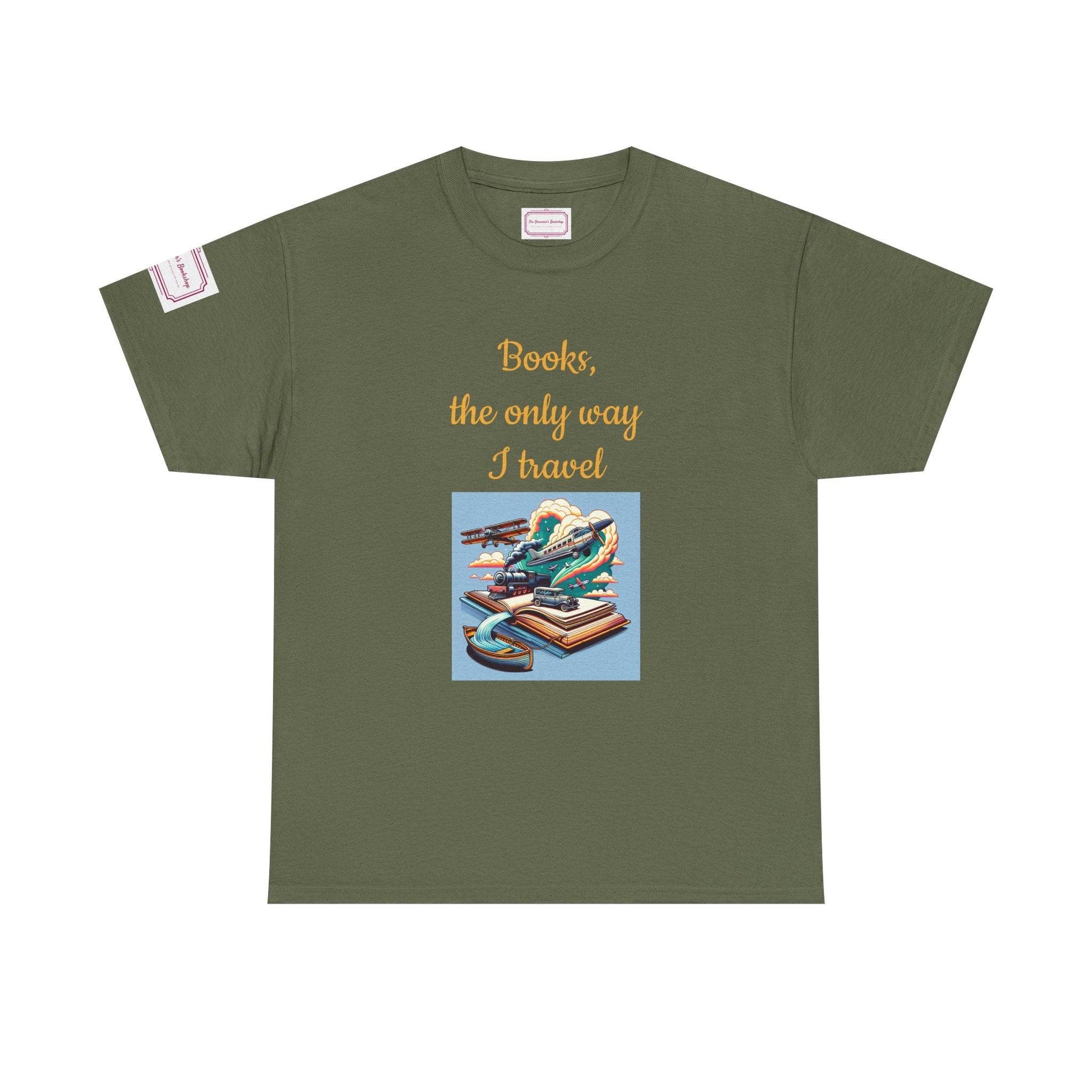 Travel - Unisex Heavy Cotton Tee - Perfect for Book Lovers - The Dreamer's Bookshop.
