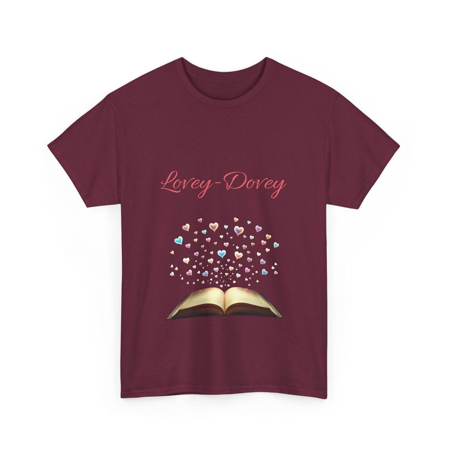Lovey-Dovey - Unisex Heavy Cotton Tee - Sweet Romance - The Dreamer's Bookshop.