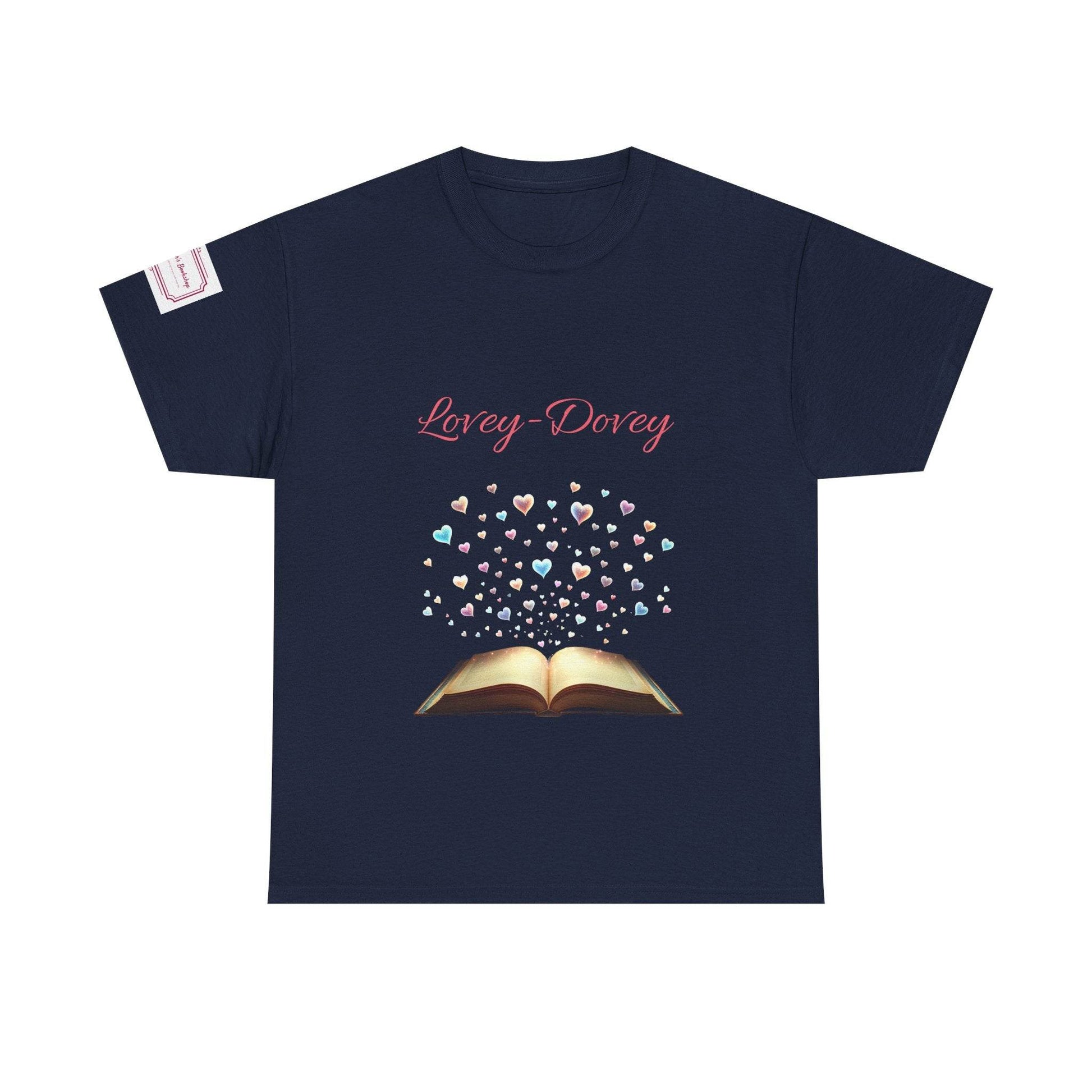 Lovey-Dovey - Unisex Heavy Cotton Tee - Sweet Romance - The Dreamer's Bookshop.