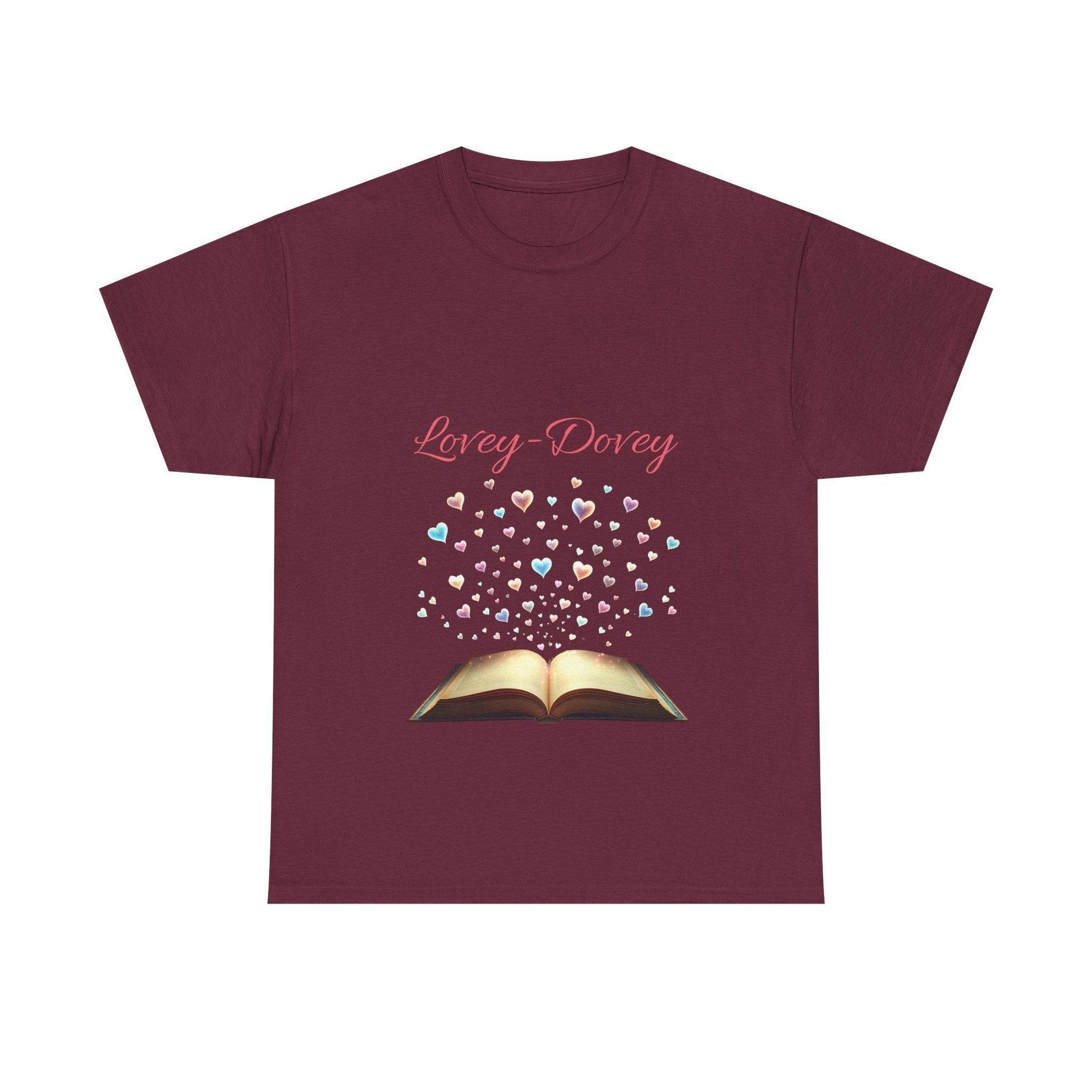 Lovey - Dovey - Unisex Heavy Cotton Tee - Sweet Romance - The Dreamer's Bookshop.