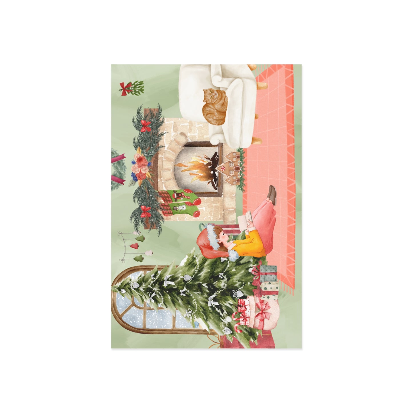 The Dreamer's Bookshop "Reading Girl" Christmas Card