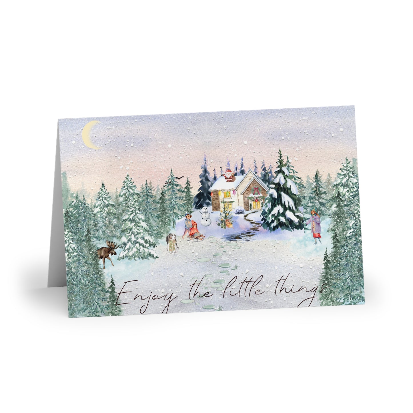 The Dreamer's Bookshop "Winter Cottage" Enjoy the Little Things Card