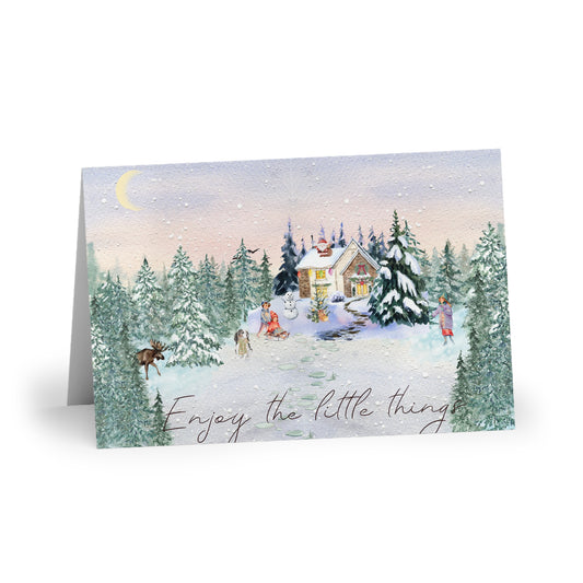 The Dreamer's Bookshop "Winter Cottage" Enjoy the Little Things Card