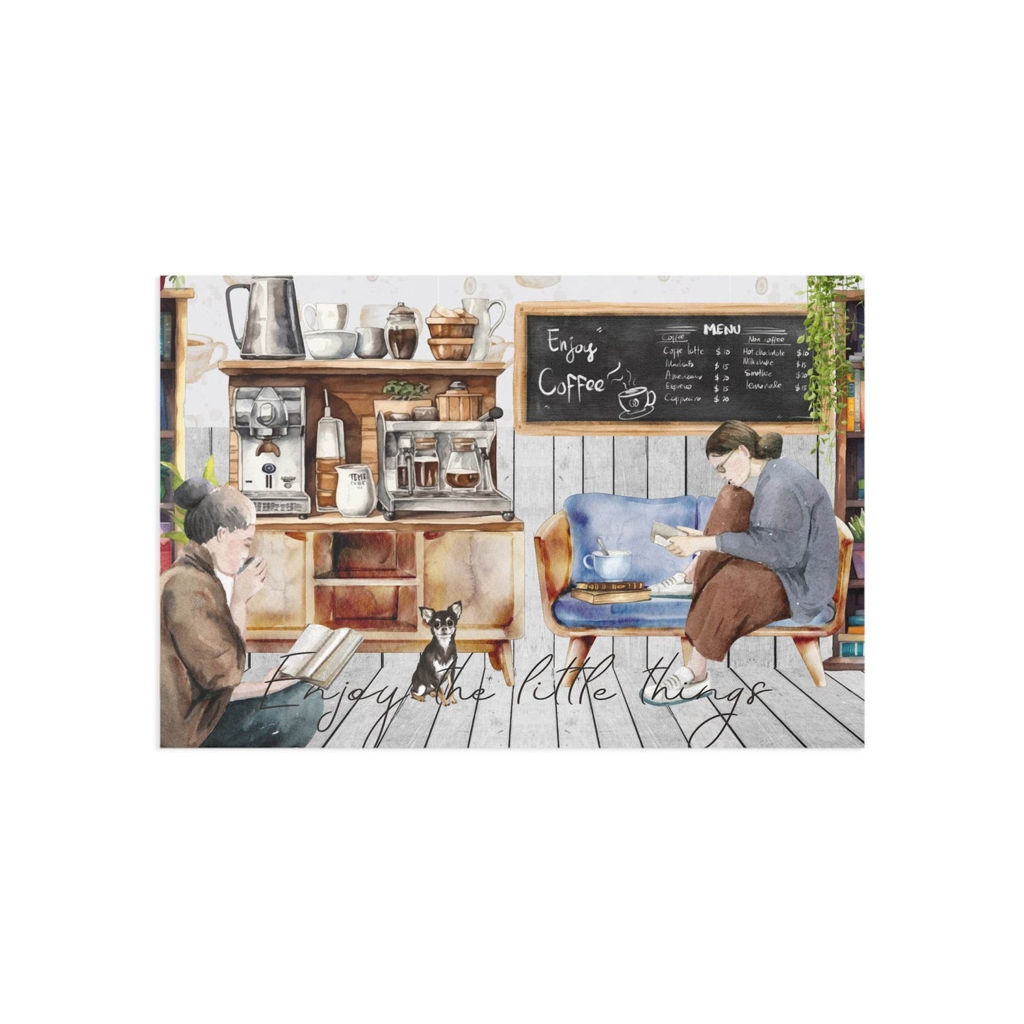The Dreamer's Bookshop "Coffee Shop" Enjoy the Little Things Card - The Dreamer's Bookshop.
