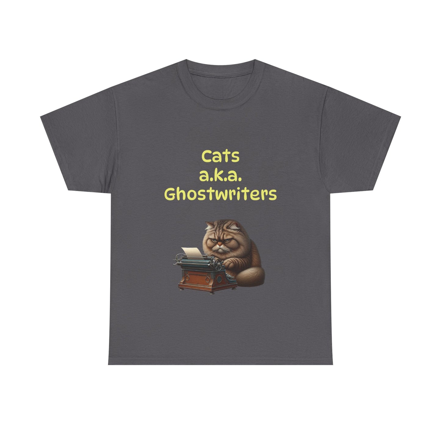 Book Lover's Unisex Heavy Cotton Tee - "Cats Ghostwriters" - The Dreamer's Bookshop.