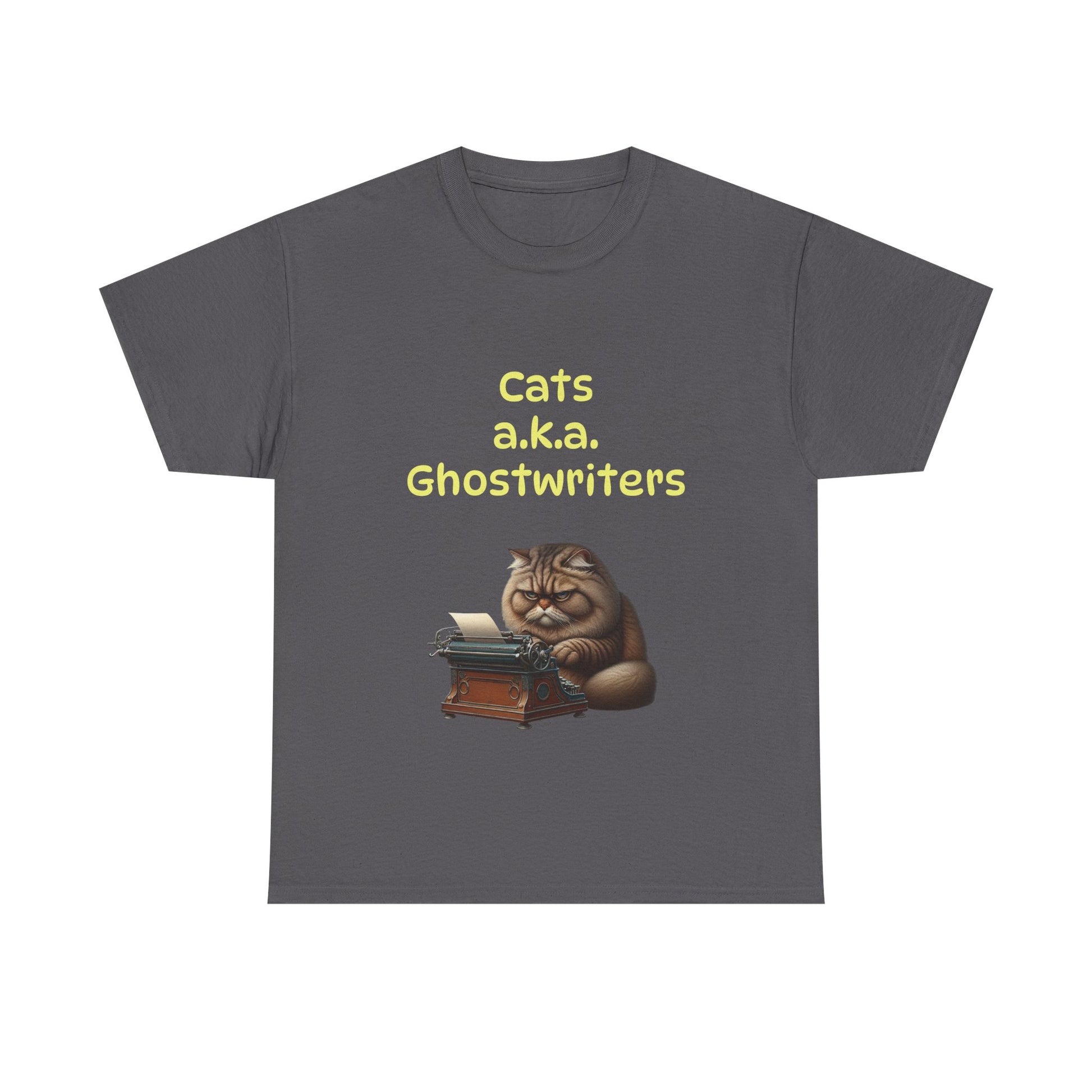 Book Lover's Unisex Heavy Cotton Tee - "Cats Ghostwriters" - The Dreamer's Bookshop.