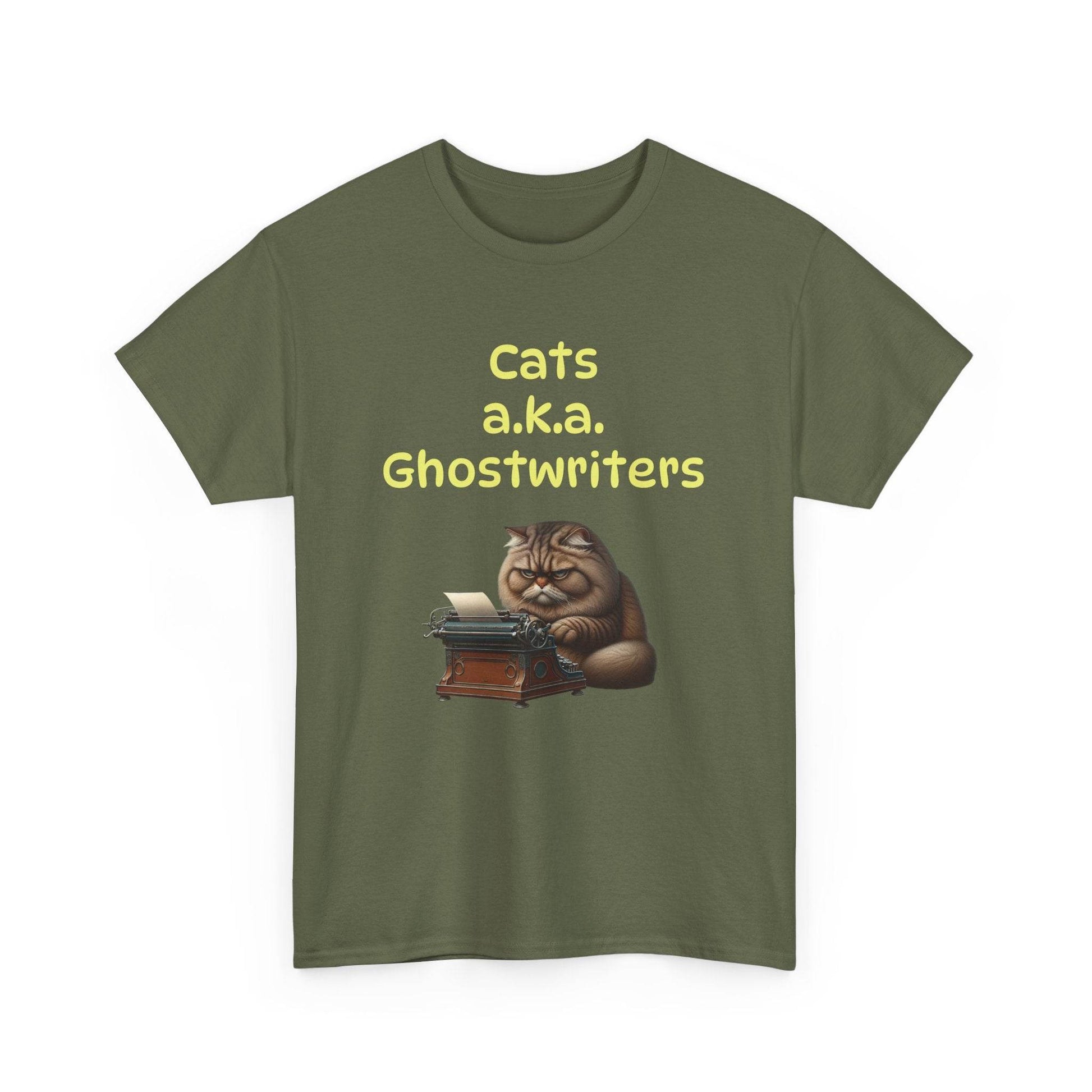 Cats Ghostwriters - A Unisex Heavy Cotton Tee - Perfect Gift for Book Lovers - The Dreamer's Bookshop.