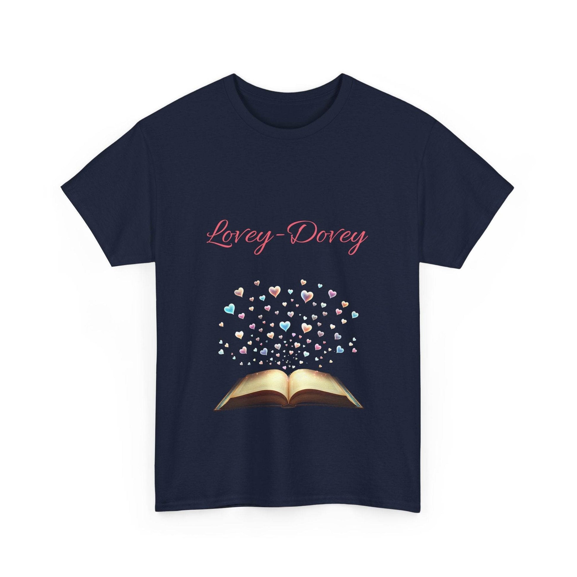Lovey-Dovey - Unisex Heavy Cotton Tee - Sweet Romance - The Dreamer's Bookshop.