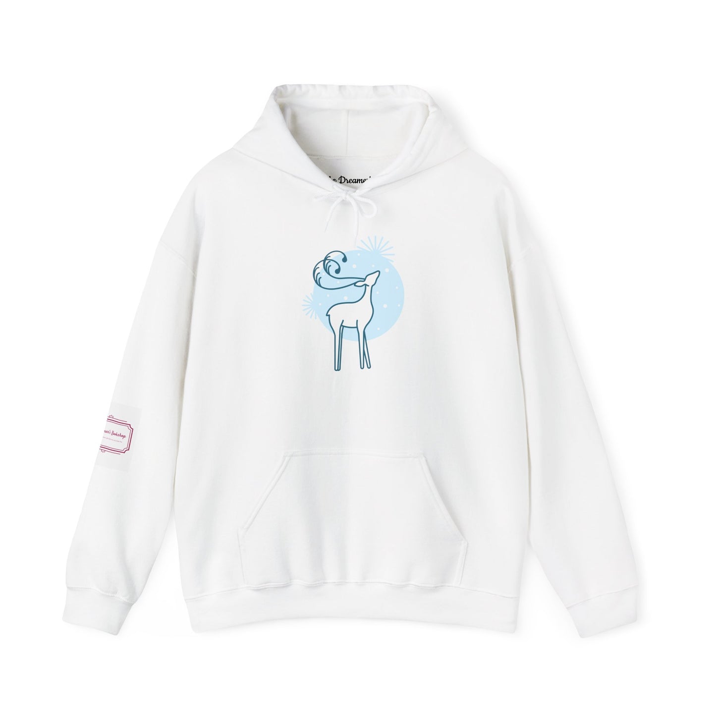 Christmas Deer Unisex Hooded Sweatshirt - Cozy Literary Apparel