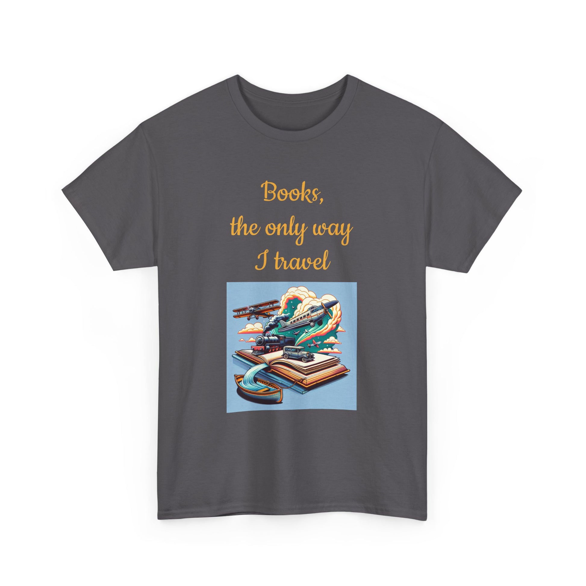Book Lover's Unisex Heavy Cotton Tee - "Travel" - The Dreamer's Bookshop.