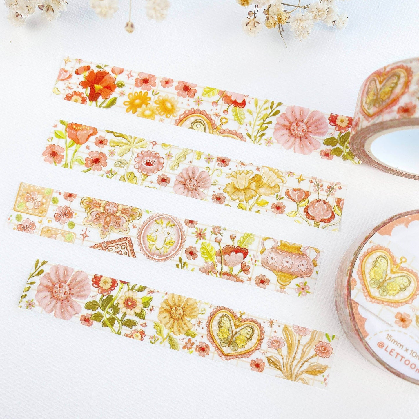 LETTOOn - Washi-tape - Romantische bloem - The Dreamer's Bookshop.
