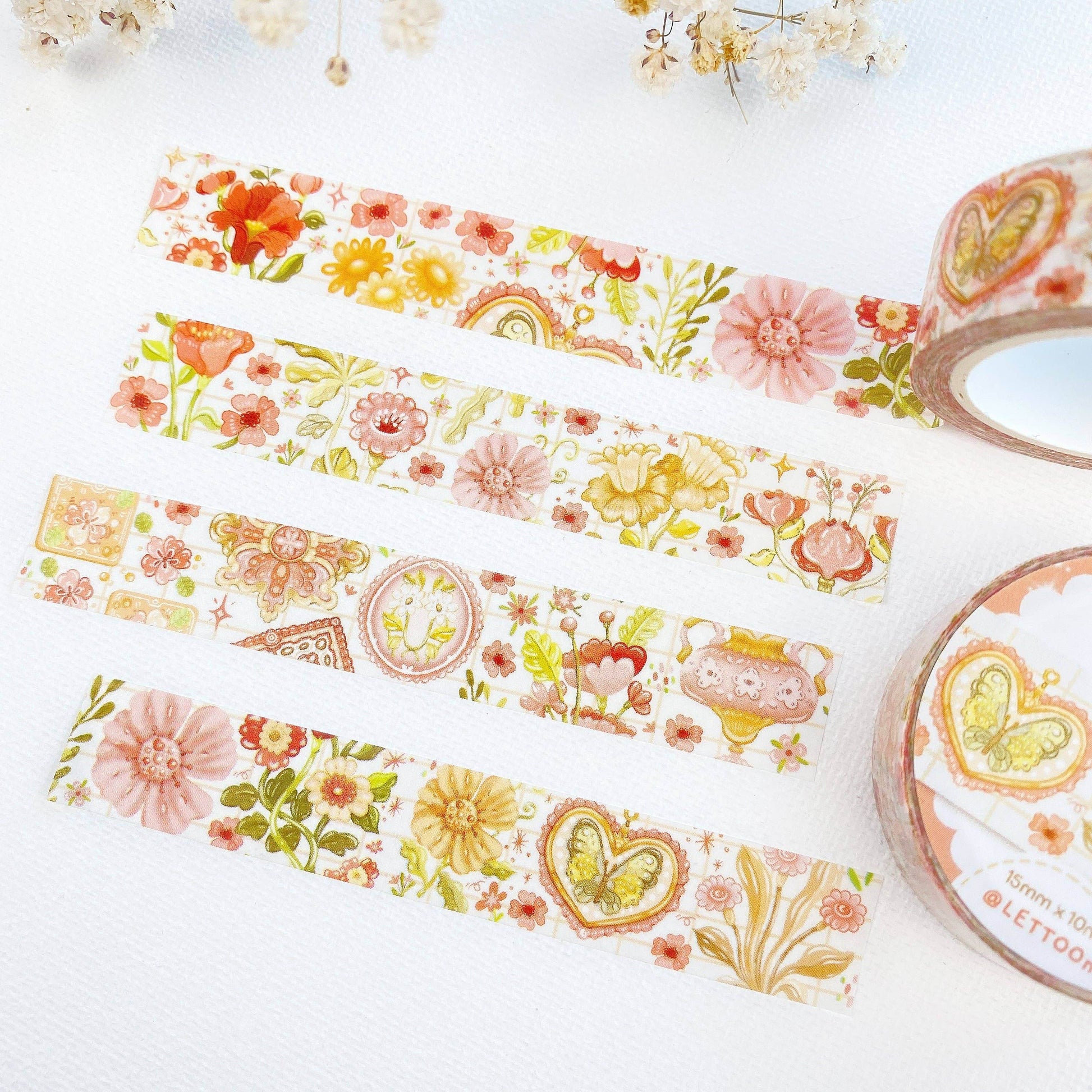 LETTOOn - Washi-tape - Romantische bloem - The Dreamer's Bookshop.
