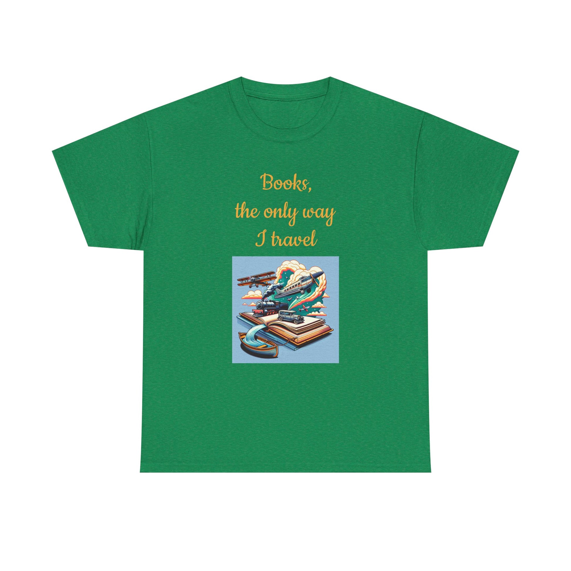 Book Lover's Unisex Heavy Cotton Tee - "Travel" - The Dreamer's Bookshop.