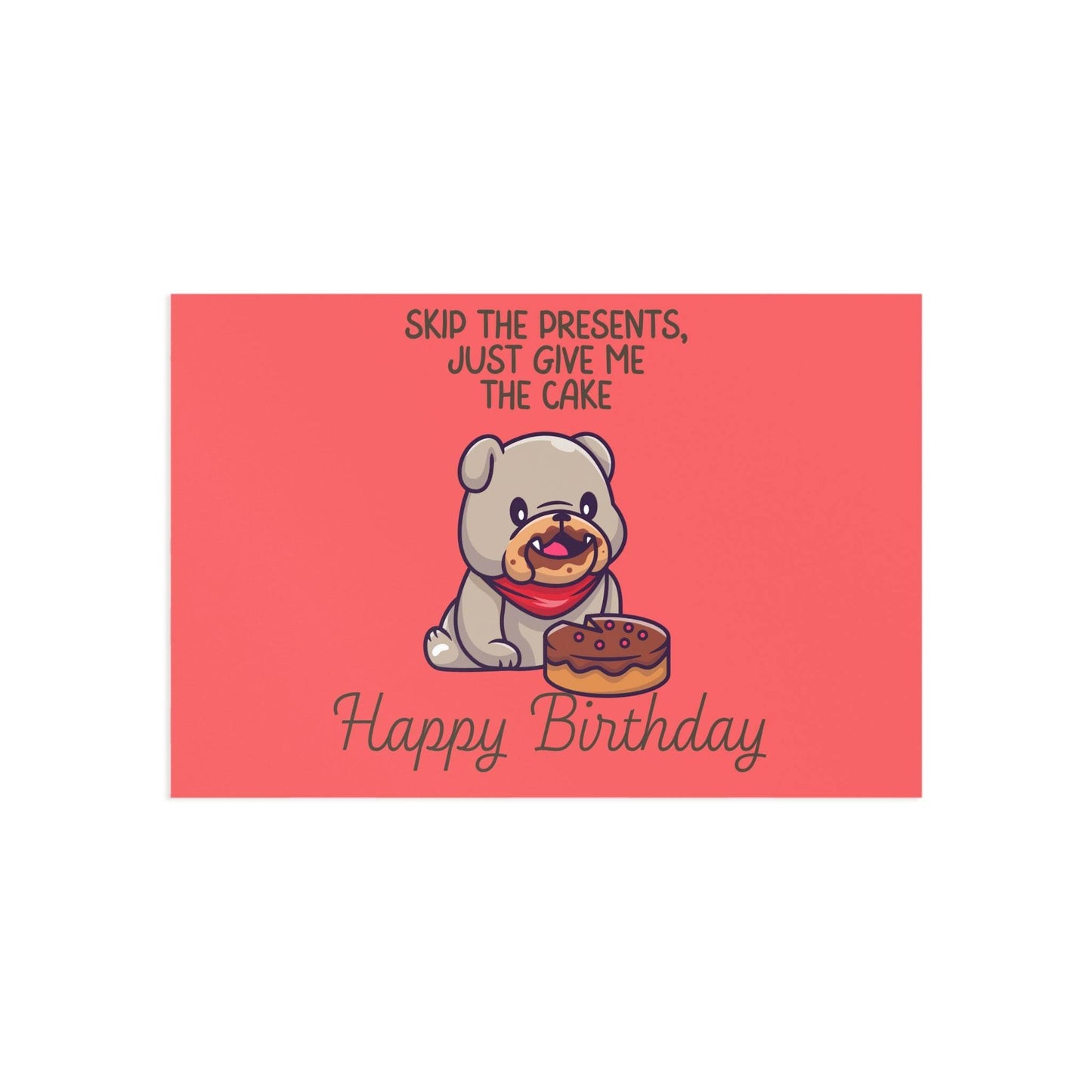 The Dreamer's Bookshop Cute "Give me the cake" Dog Birthday Card - The Dreamer's Bookshop.