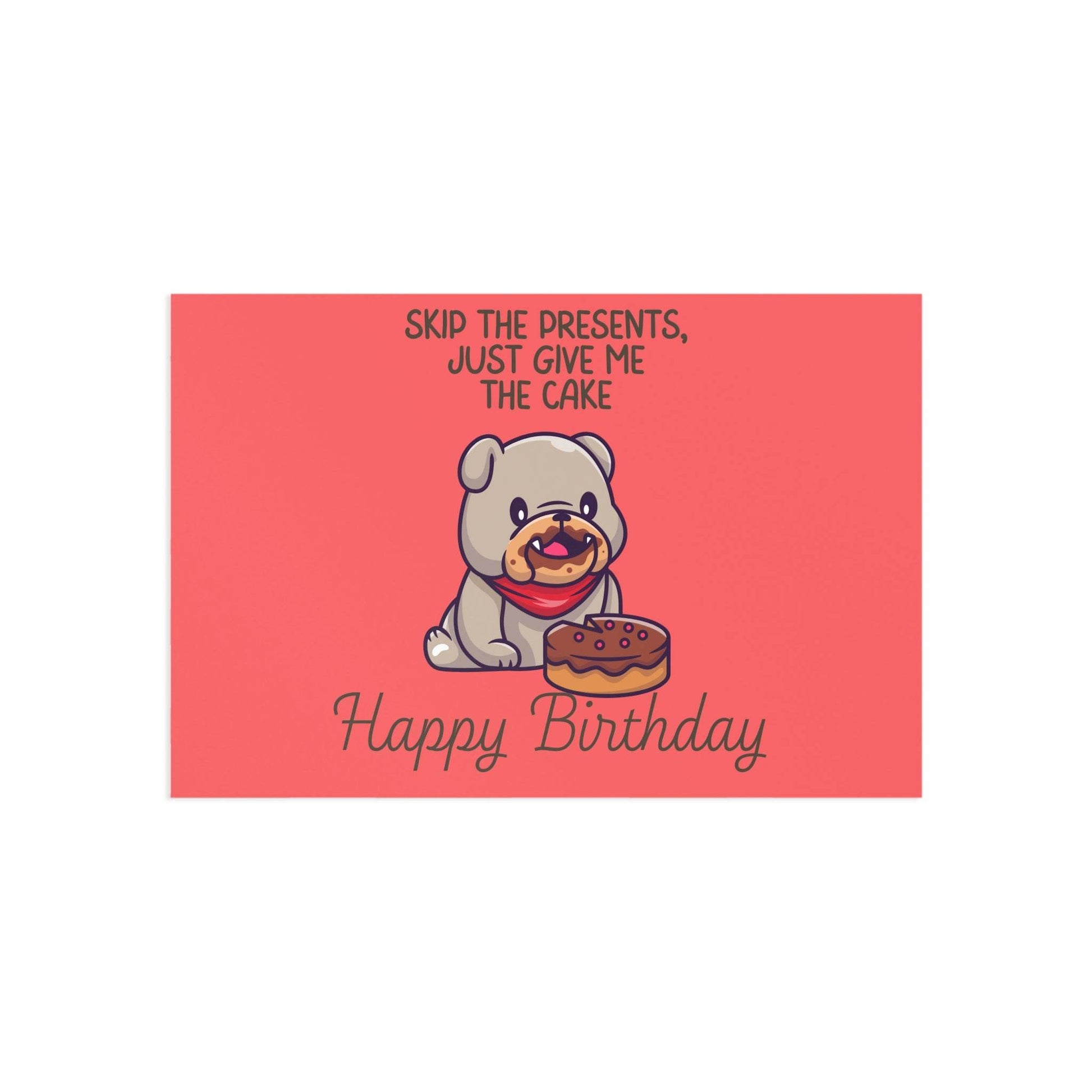The Dreamer's Bookshop Cute "Give me the cake" Dog Birthday Card - The Dreamer's Bookshop.
