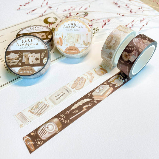 LETTOOn - Washi Tape - Dark & Light Academia - The Dreamer's Bookshop.