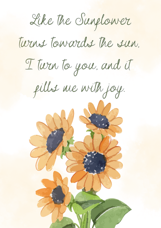 The Dreamer's Bookshop "Sunflower" Affection Card - The Dreamer's Bookshop.