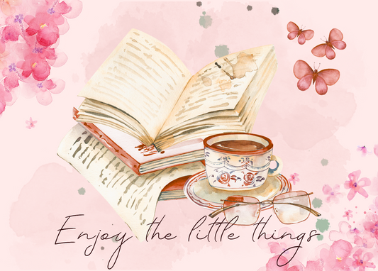 The Dreamer's Bookshop "Bookworm" Enjoy Little Things Card - The Dreamer's Bookshop.