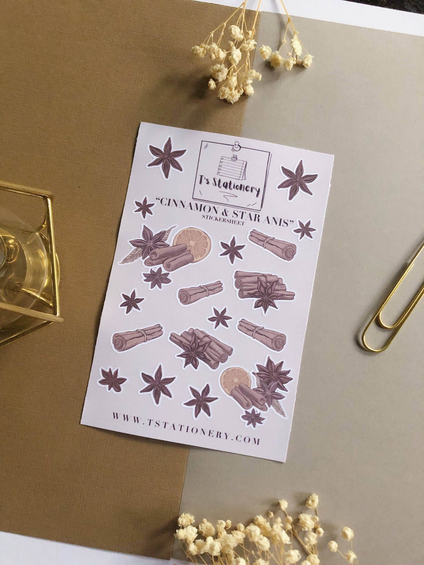 T's Stationery - „Kaneel en steranijs” - The Dreamer's Bookshop.