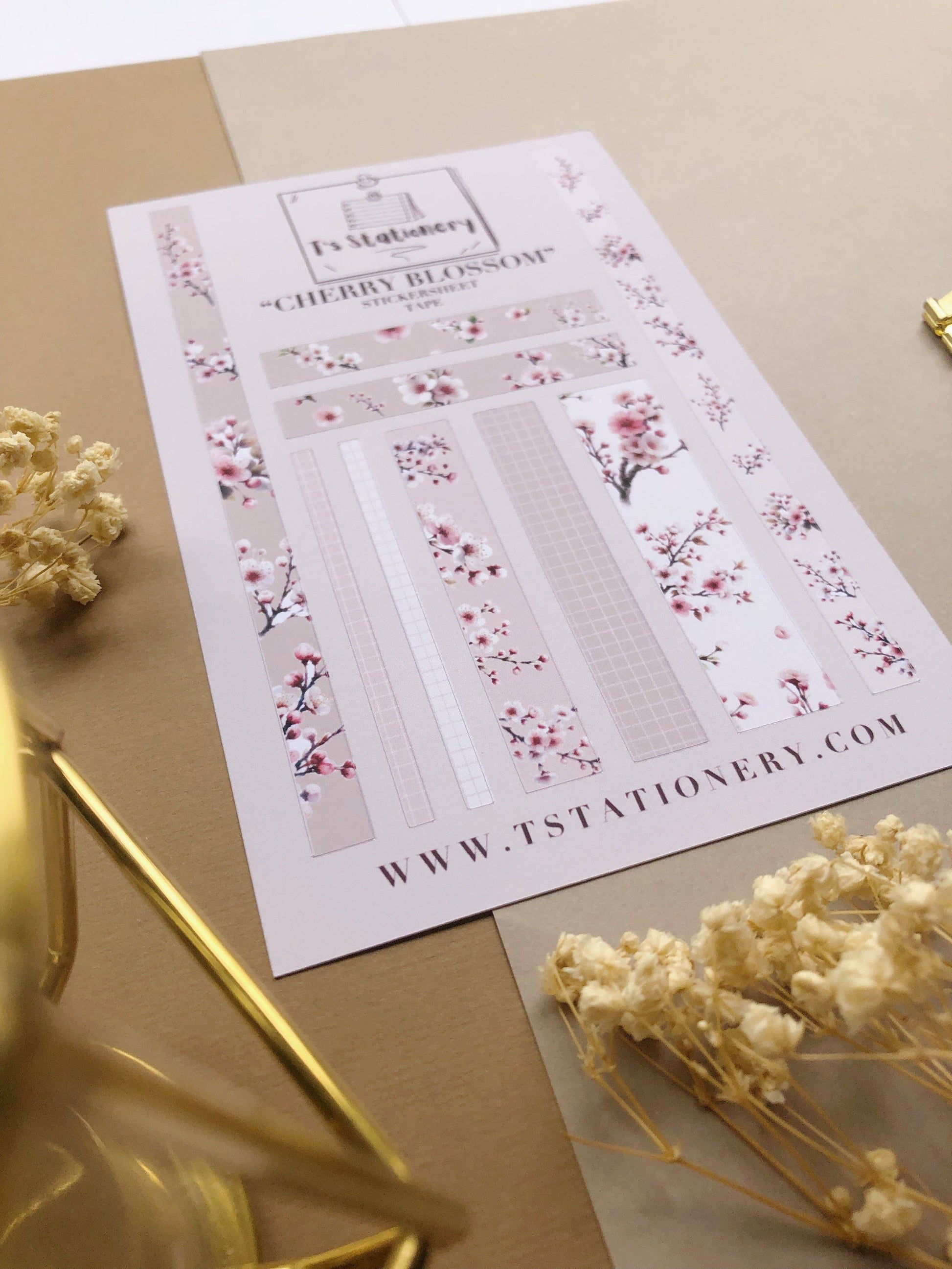 T's Stationery - Stickerveltape „Cherry Blossom” - The Dreamer's Bookshop.