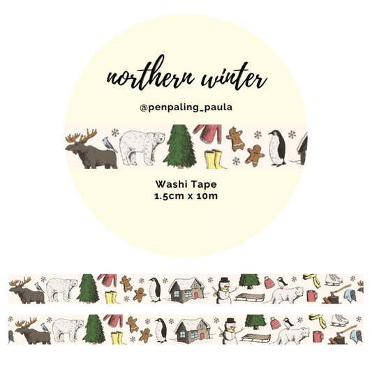 Penpaling Paula - Noordelijke winter - Washi Tape - The Dreamer's Bookshop.