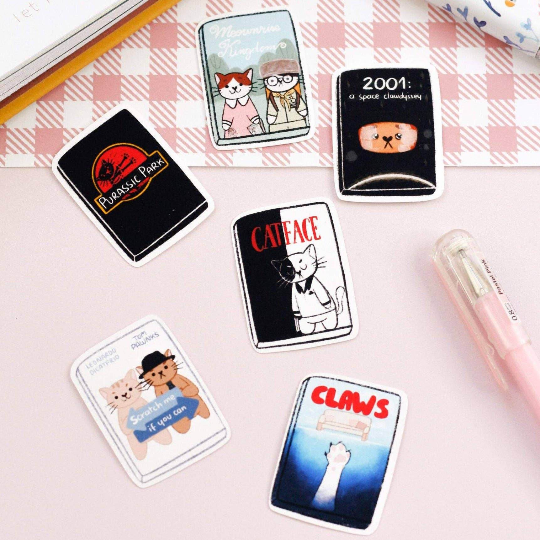 My Sweet Paper Card - Set met filmstickers voor katten - Kattenstickers - The Dreamer's Bookshop.