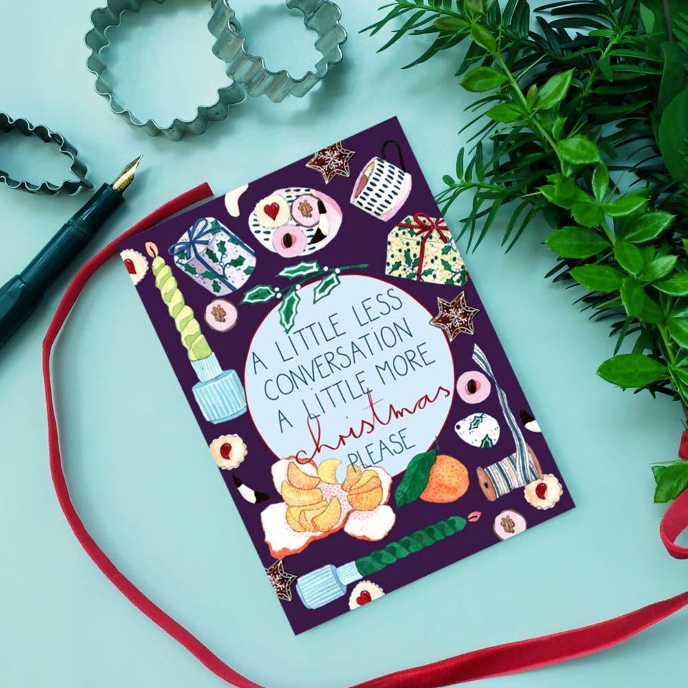 Wonder Of Today - Meer paarse kerstkaart - The Dreamer's Bookshop.