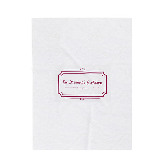 Cozy Velveteen Plush Blanket - "The Dreamer's Bookshop" Design - Perfect for Book Lovers and Cozy Nights - The Dreamer's Bookshop.