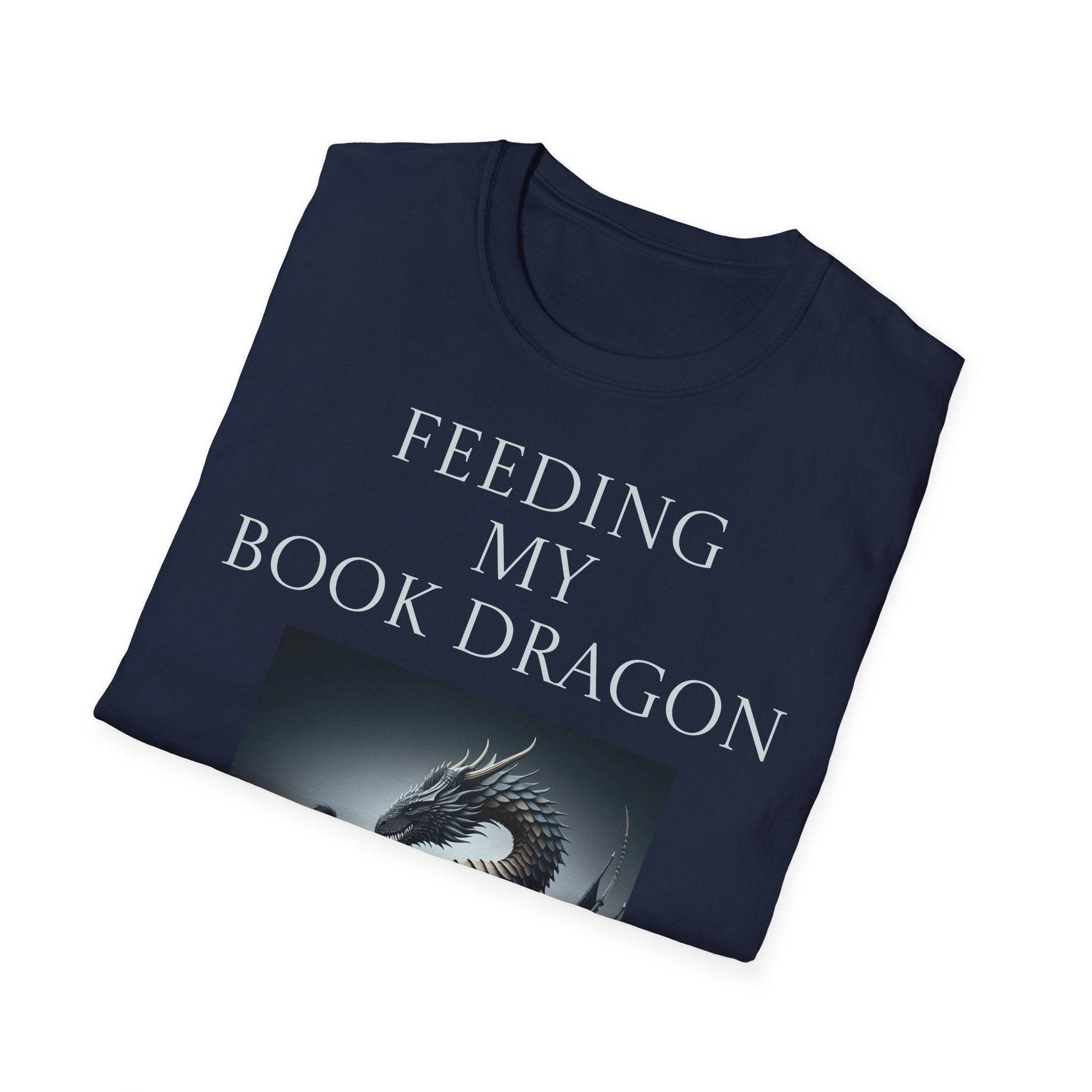 Inspirational Unisex Softstyle T-Shirt - 'Feeding' Book Lover Design - The Dreamer's Bookshop.
