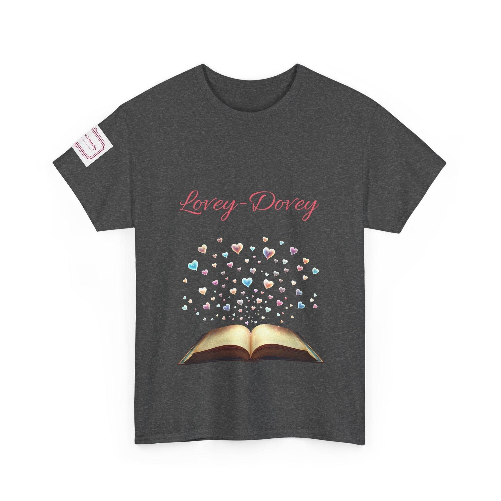 Lovey-Dovey - Unisex Heavy Cotton Tee - Sweet Romance - The Dreamer's Bookshop.