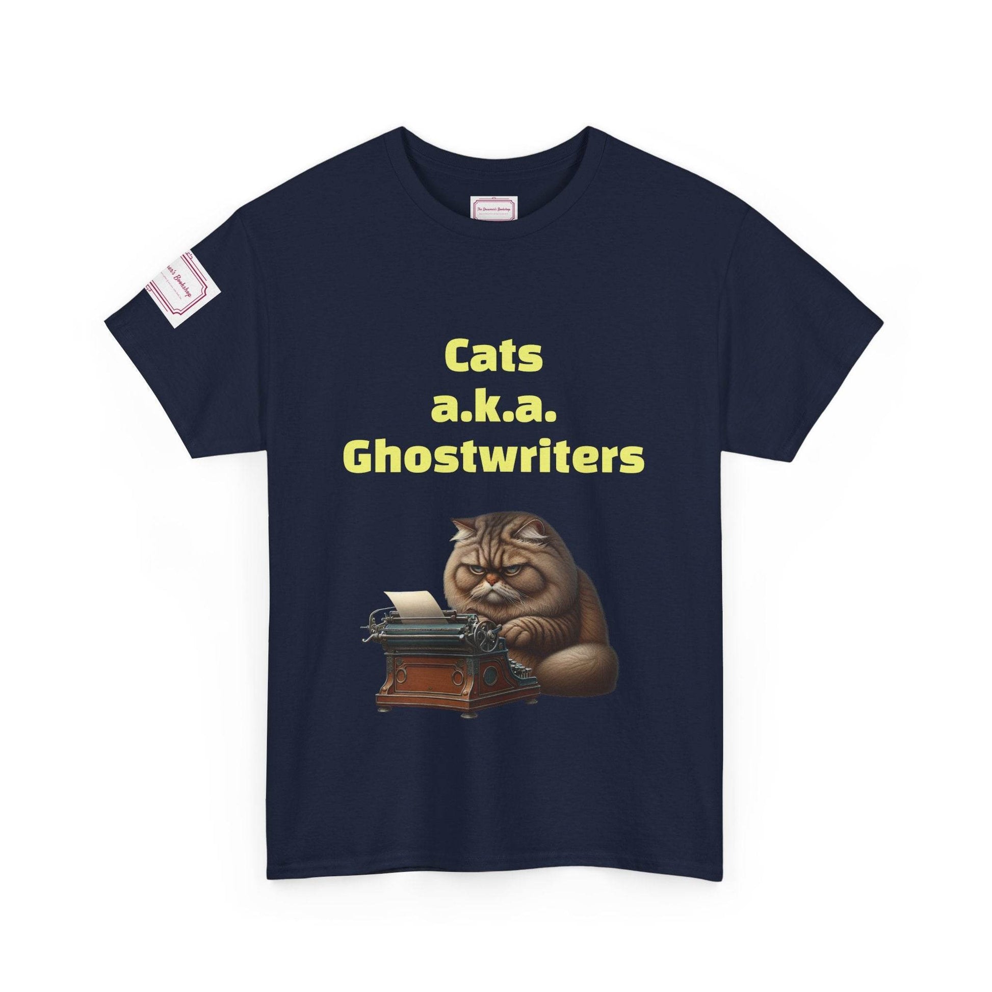Cats Ghostwriters - Unisex Heavy Cotton Tee - Perfect for Book Lovers - The Dreamer's Bookshop.
