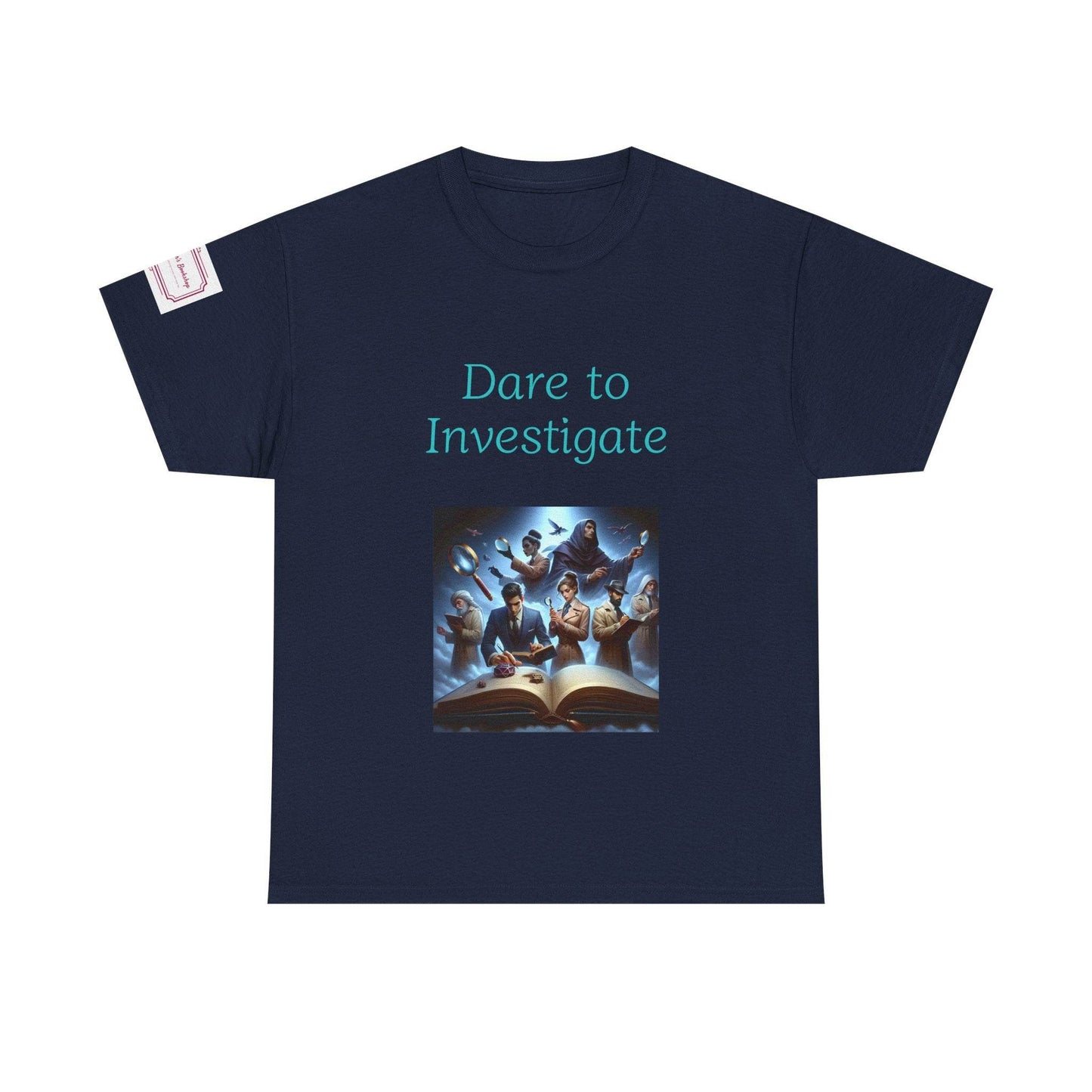 Investigate - Unisex Heavy Cotton Tee - Crime/Mystery Books - The Dreamer's Bookshop.