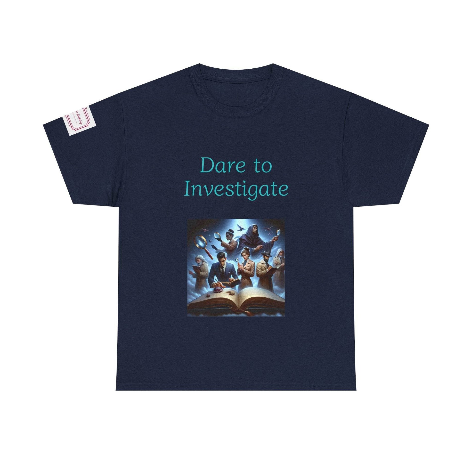 Investigate - Unisex Heavy Cotton Tee - Crime/Mystery Books - The Dreamer's Bookshop.