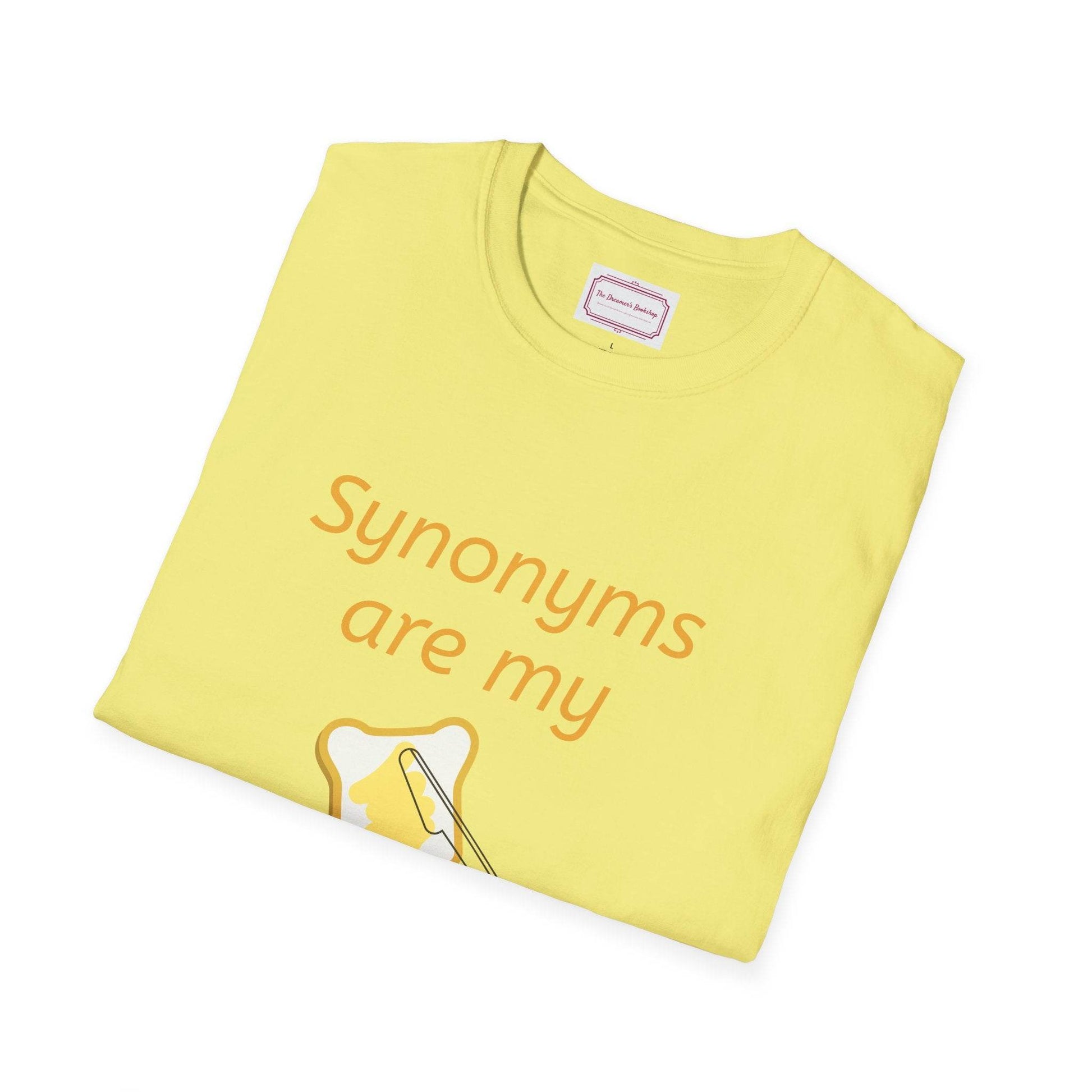 Synonyms Are My Jam Unisex Softstyle T-Shirt - Perfect Gift for Word Lovers - The Dreamer's Bookshop.