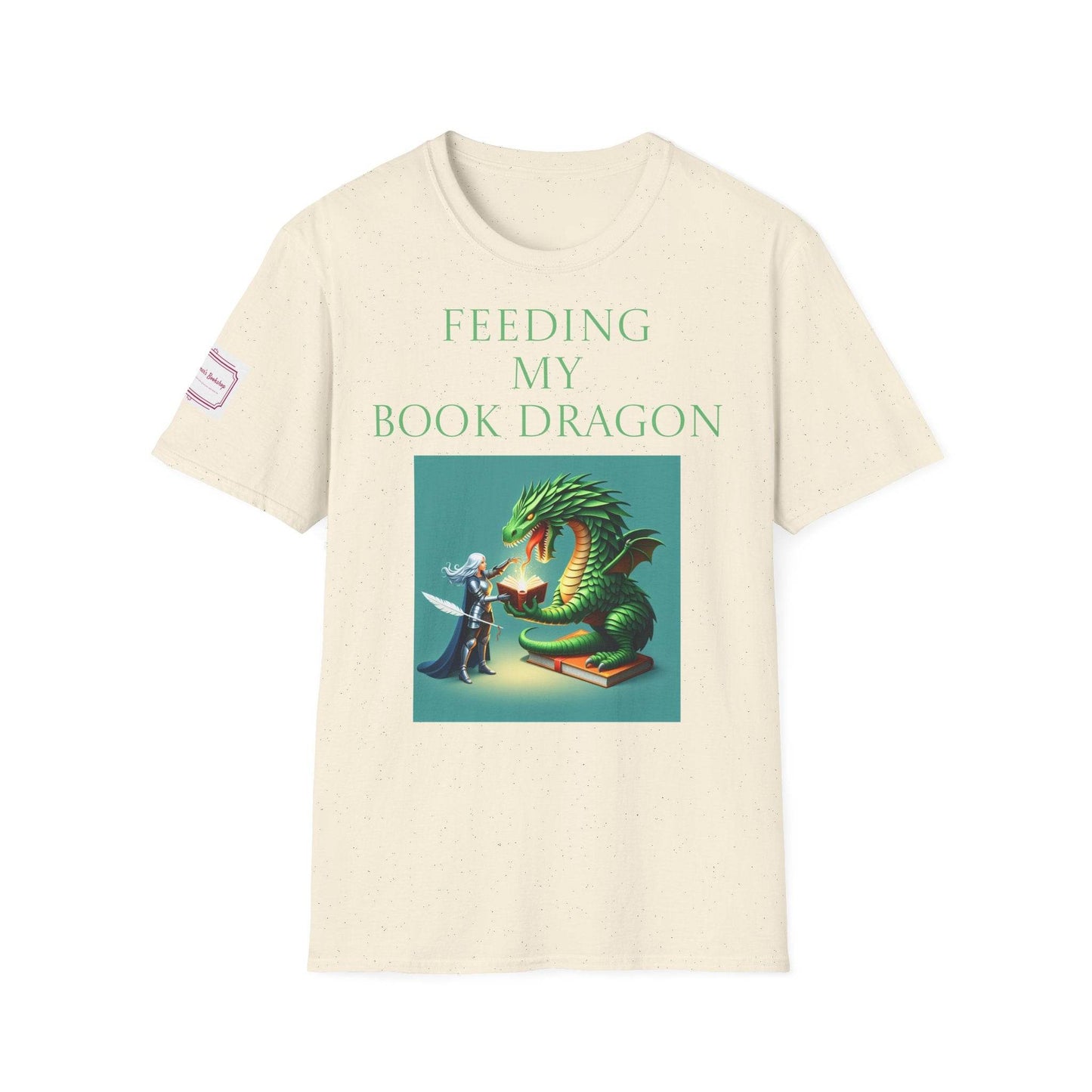 Inspirational Unisex Softstyle T-Shirt - 'Book Dragon' Motivational Design - The Dreamer's Bookshop.
