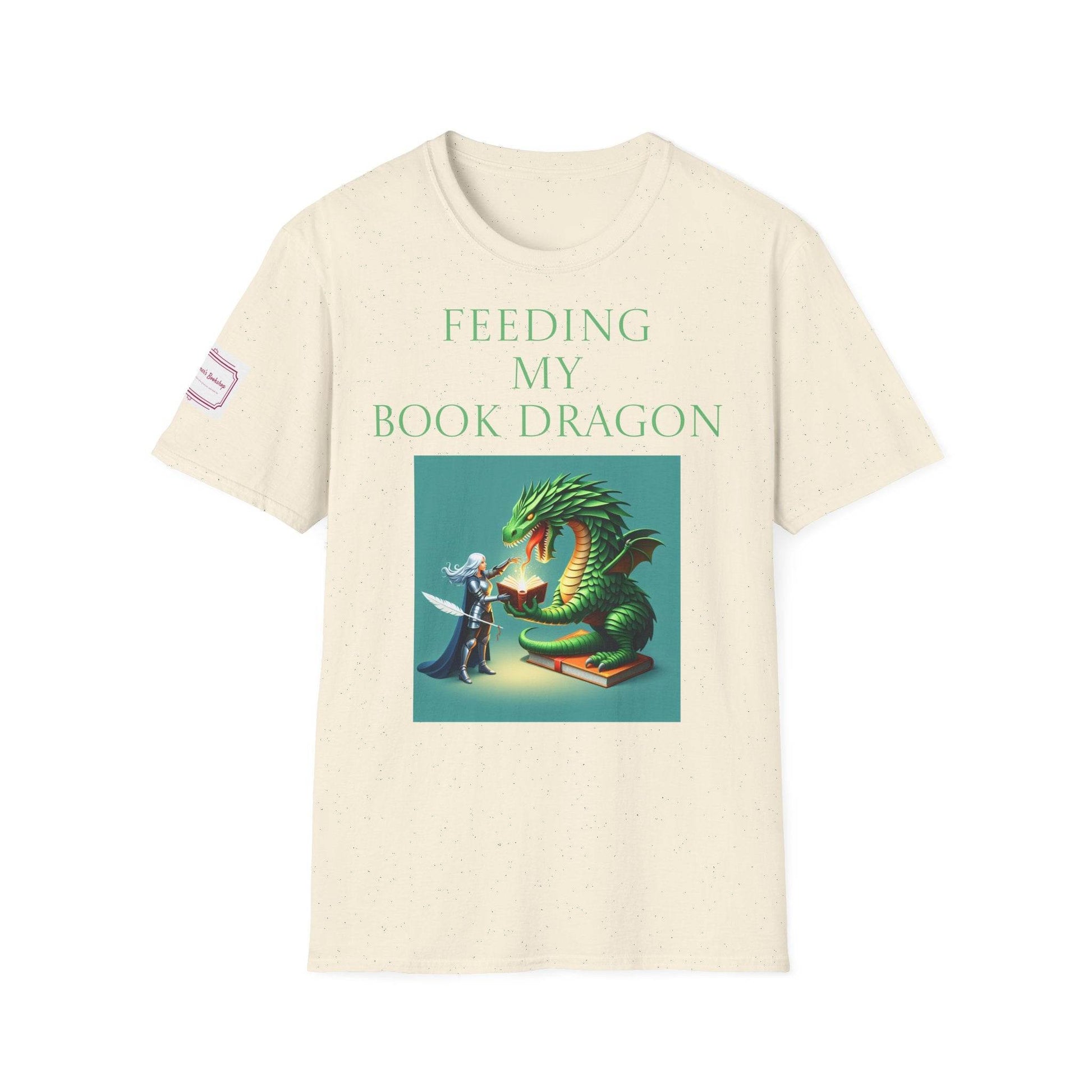Inspirational Unisex Softstyle T-Shirt - 'Book Dragon' Motivational Design - The Dreamer's Bookshop.