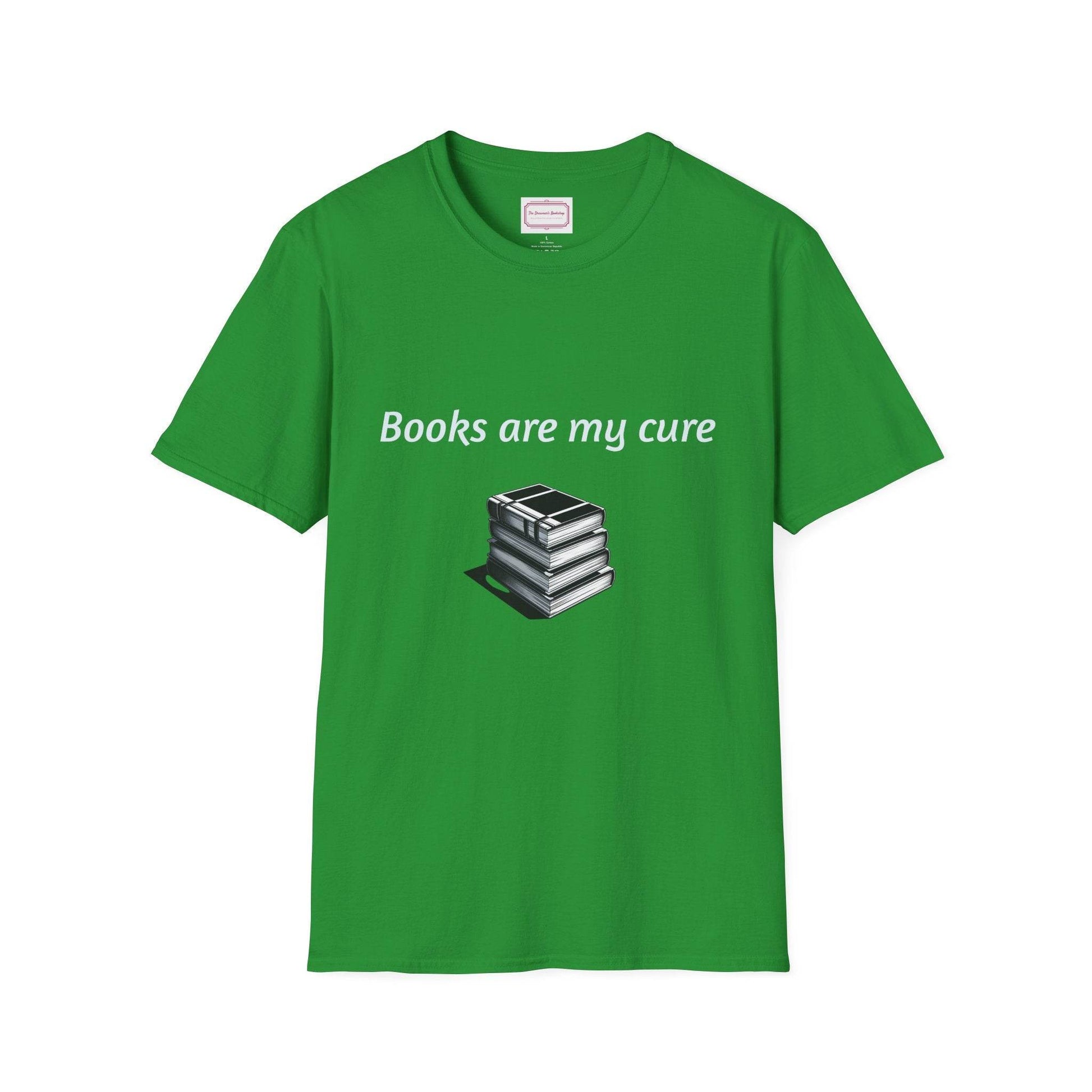 Inspirational Unisex Softstyle T-Shirt - Books are my cure - The Dreamer's Bookshop.