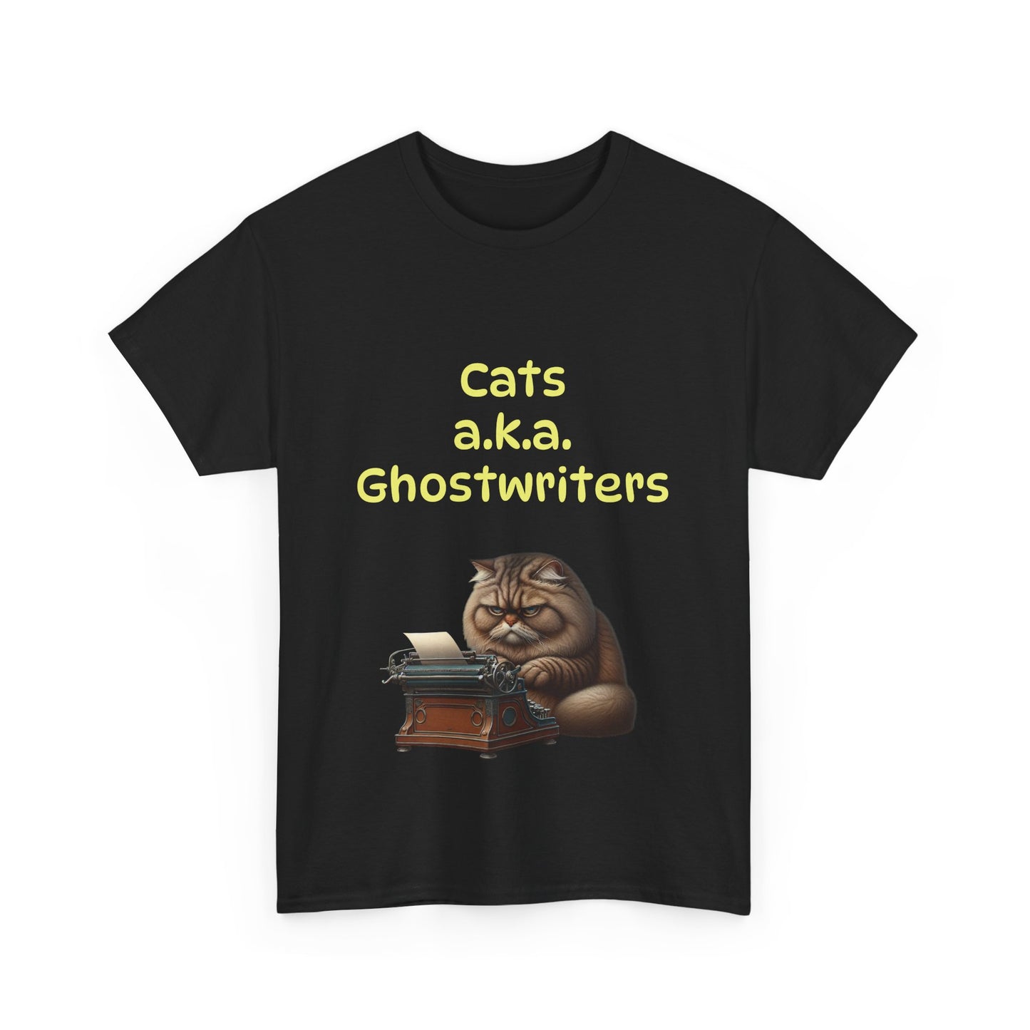 Book Lover's Unisex Heavy Cotton Tee - "Cats Ghostwriters" - The Dreamer's Bookshop.